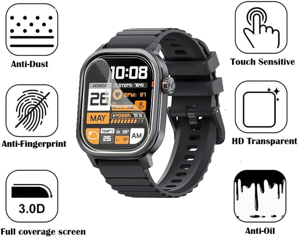 محافظ صفحه نمایش Covthch سازگار با ساعت هوشمند KOSPET Pulse، محافظ صفحه نمایش 1.96 اینچی KOSPET Pulse، فیلم محافظ صفحه نمایش TPU شفاف HD، ضد اثر انگشت، ضد خش، بدون حباب (بسته 7 عددی) محافظ صفحه نمایش Covthch سازگار با ساعت هوشمند KOSPET Pulse، محافظ صفحه نمایش 1.96 اینچی KOSPET Pulse، فیلم محافظ صفحه نمایش TPU شفاف HD، ضد اثر انگشت، ضد خش، بدون حباب (بسته 7 عددی)