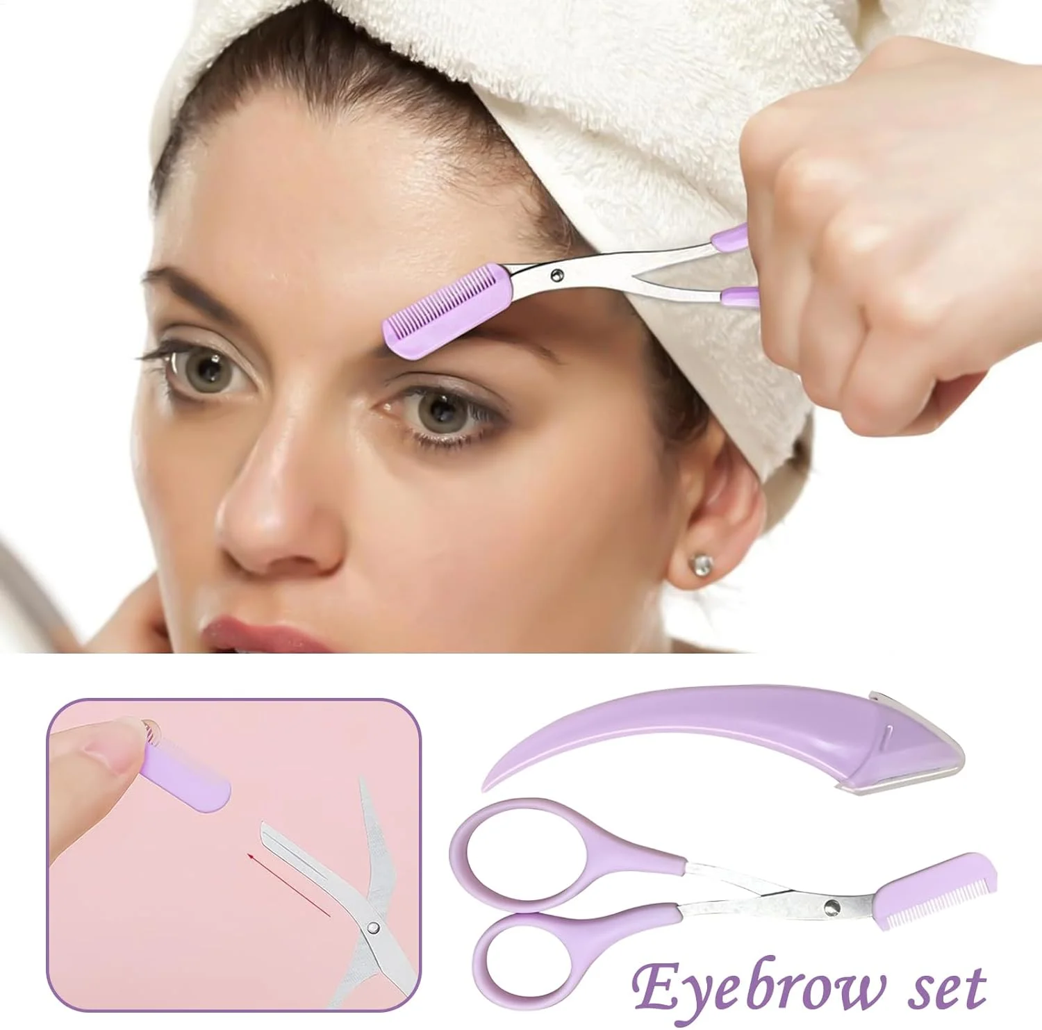 Eyebrow Scissors for Women | Professional Eyebrow Comb - Personal Care Supplies for Face Makeup Bathroom Travel Spa Home Beauty Daily Eyebrow Scissors for Women | Professional Eyebrow Comb - Personal Care Supplies for Face Makeup Bathroom Travel Spa Home Beauty Daily
