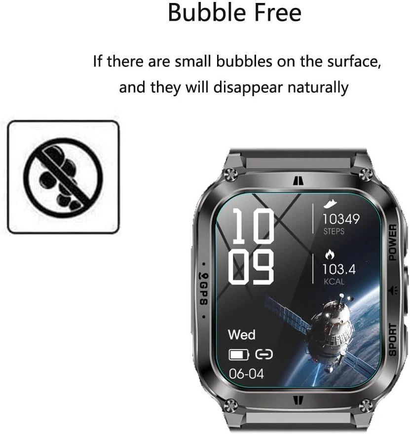 Futanwei for OIKKEI Military Smart Watches NX30 Screen Protector [3 Pack] HD Clear Soft PET Film [Anti-Fingerprint] [Anti-Scratch] [Bubble Free] Compatible for OIKKEI Smart Watch NX30 Fitness Tracker