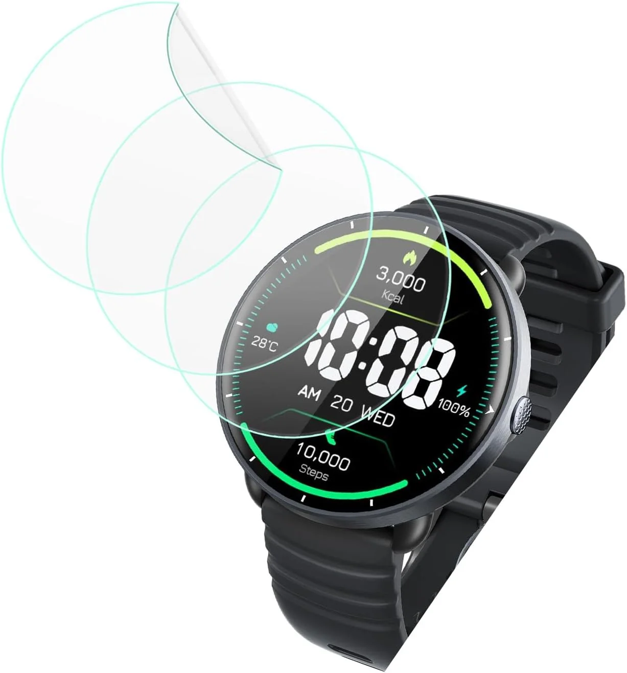 محافظ صفحه نمایش فوتاوی برای ساعت هوشمند شنا پارسونور FitNova R1، 1.32 اینچ [بسته 3 عددی]، فیلم نرم PET شفاف HD [ضد اثر انگشت] [ضد خش] [بدون حباب] سازگار با ساعت پارسونور FitNova R1