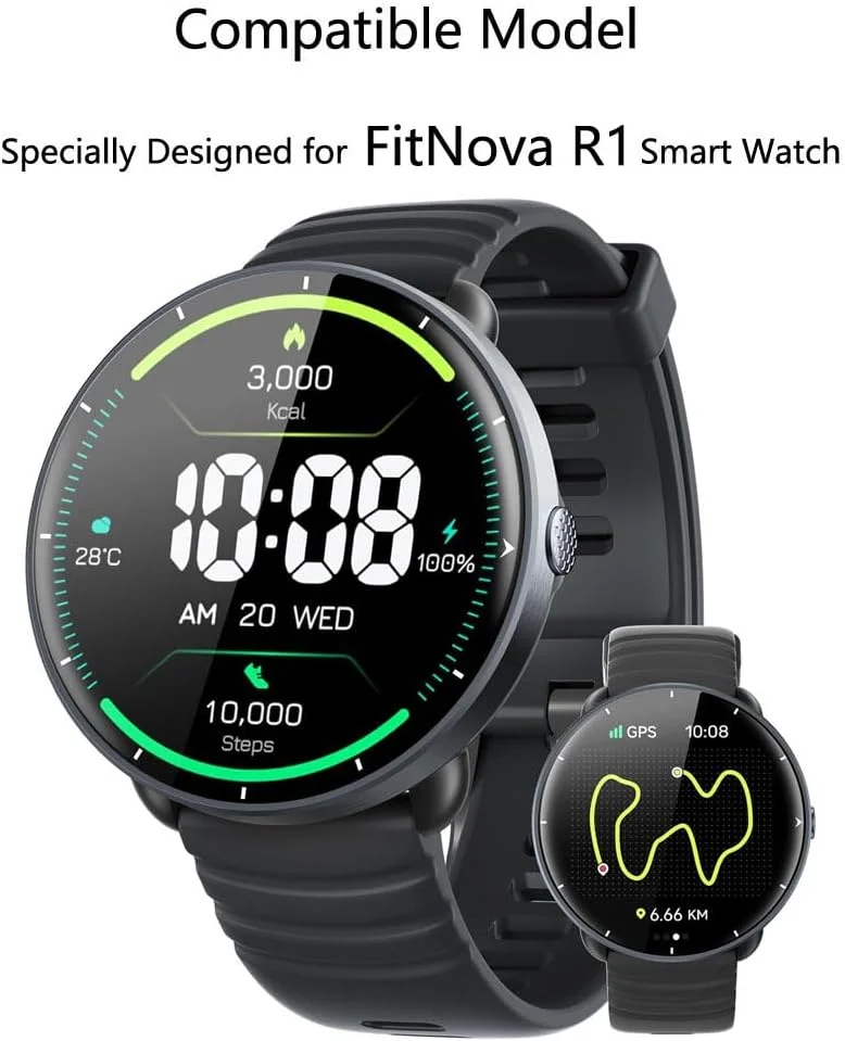 محافظ صفحه نمایش فوتاوی برای ساعت هوشمند شنا پارسونور FitNova R1، 1.32 اینچ [بسته 3 عددی]، فیلم نرم PET شفاف HD [ضد اثر انگشت] [ضد خش] [بدون حباب] سازگار با ساعت پارسونور FitNova R1