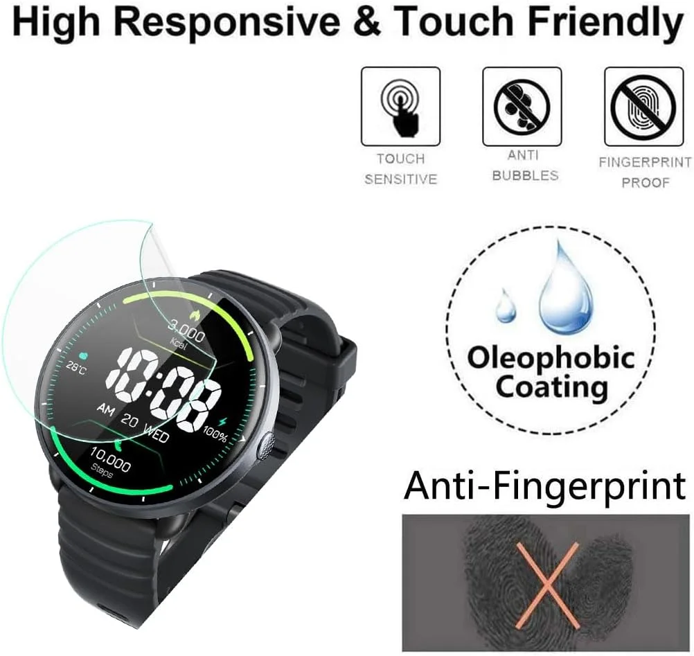 محافظ صفحه نمایش فوتاوی برای ساعت هوشمند شنا پارسونور FitNova R1، 1.32 اینچ [بسته 3 عددی]، فیلم نرم PET شفاف HD [ضد اثر انگشت] [ضد خش] [بدون حباب] سازگار با ساعت پارسونور FitNova R1