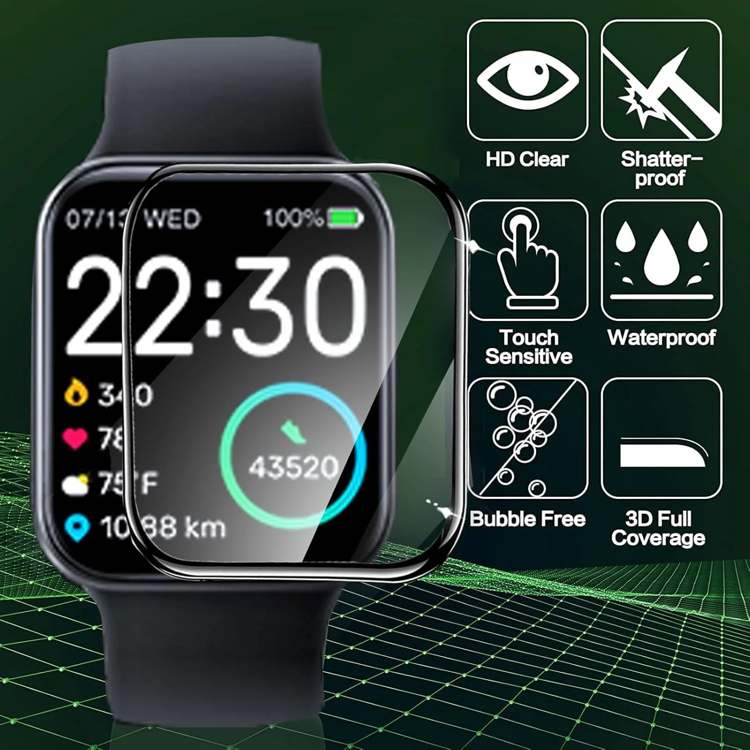 محافظ صفحه نمایش سازگار با Google Pixel Watch 4 بلوشاو [بسته 3 عددی] فیلم محافظ صفحه نمایش نرم PET با پوشش کامل سه بعدی سازگار با Pixel 4 41mm، ساعت هوشمند 45mm (بسته 3 عددی، Pixel Watch 4 41mm)