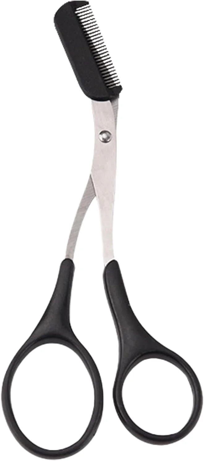 قیچی ابرو به همراه شانه، قیچی اصلاح ابرو مردانه، قیچی ابرو 2 در 1 برای زنان، تیغ ابرو، قیچی ابرو صورت زنانه، اصلاح کننده ابرو (مشکی) قیچی ابرو به همراه شانه، قیچی اصلاح ابرو مردانه، قیچی ابرو 2 در 1 برای زنان، تیغ ابرو، قیچی ابرو صورت زنانه، اصلاح کننده ابرو (مشکی)