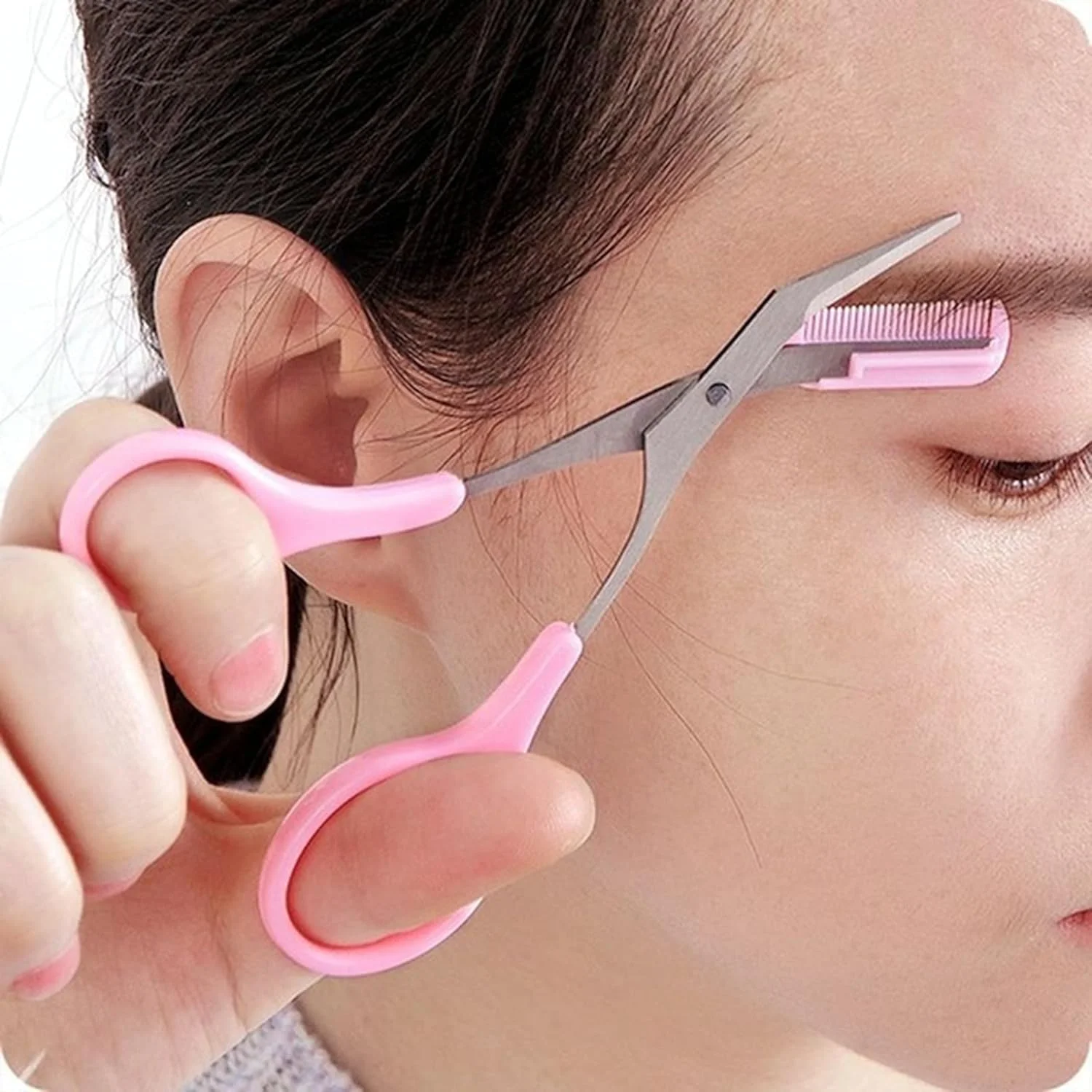 قیچی ابرو با شانه، قیچی استیل ضد زنگ، قیچی آرایشی ایمن ابرو قیچی ابرو با شانه، قیچی استیل ضد زنگ، قیچی آرایشی ایمن ابرو