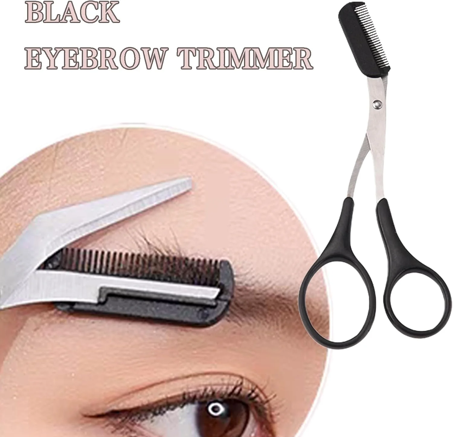 قیچی ابرو به همراه شانه، قیچی اصلاح ابرو مردانه، قیچی ابرو 2 در 1 برای زنان، تیغ ابرو، قیچی ابرو صورت زنانه، اصلاح کننده ابرو (مشکی) قیچی ابرو به همراه شانه، قیچی اصلاح ابرو مردانه، قیچی ابرو 2 در 1 برای زنان، تیغ ابرو، قیچی ابرو صورت زنانه، اصلاح کننده ابرو (مشکی)