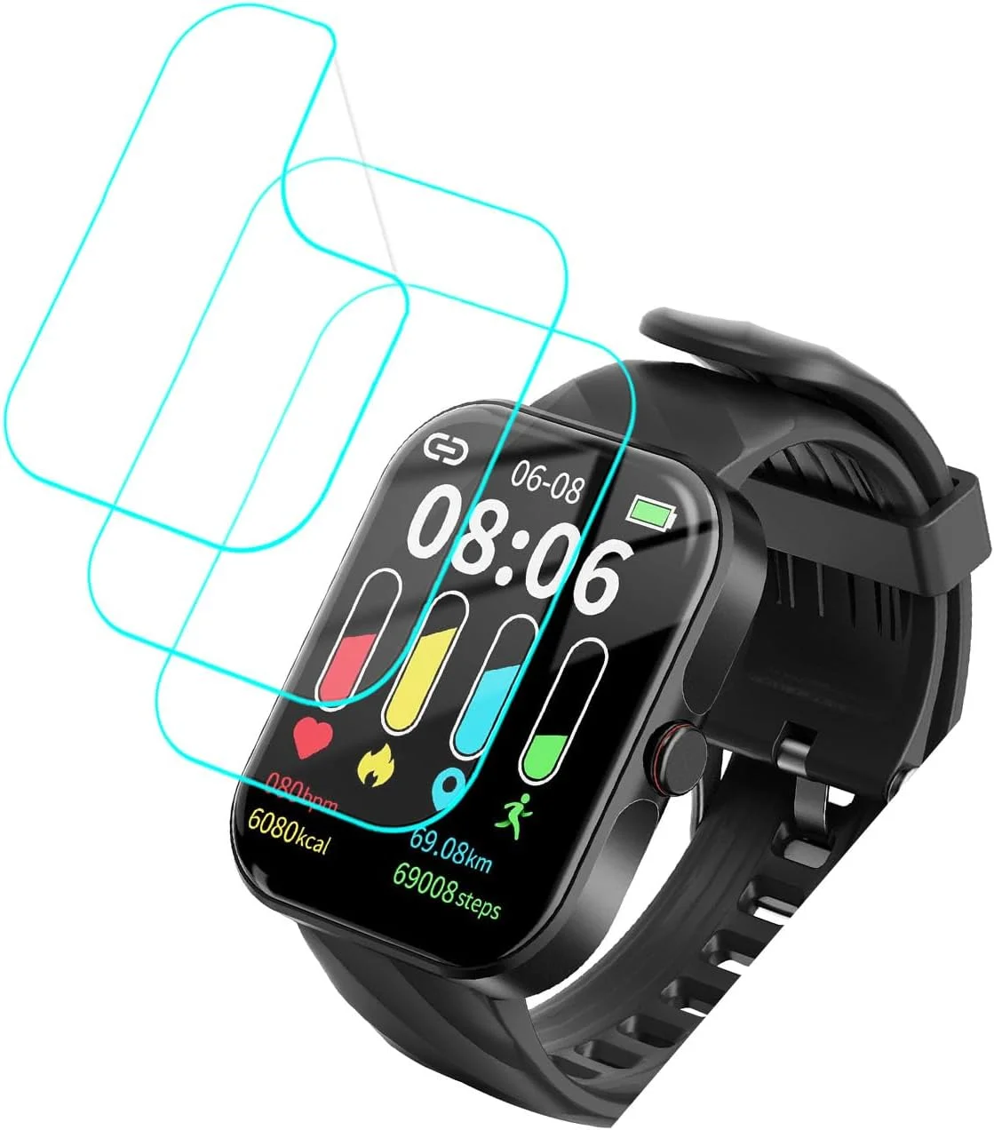محافظ صفحه نمایش Futanwei برای ساعت هوشمند yobone A230، 1.91 اینچ [بسته 3 عددی]، فیلم PET نرم و شفاف HD، [ضد اثر انگشت]، [ضد خش]، [بدون حباب]، سازگار با ساعت هوشمند yobone A230 ردیاب تناسب اندام
