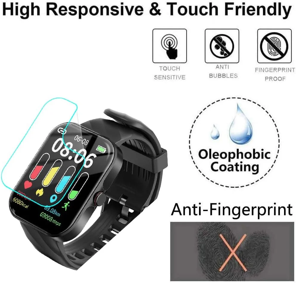 محافظ صفحه نمایش Futanwei برای ساعت هوشمند yobone A230، 1.91 اینچ [بسته 3 عددی]، فیلم PET نرم و شفاف HD، [ضد اثر انگشت]، [ضد خش]، [بدون حباب]، سازگار با ساعت هوشمند yobone A230 ردیاب تناسب اندام