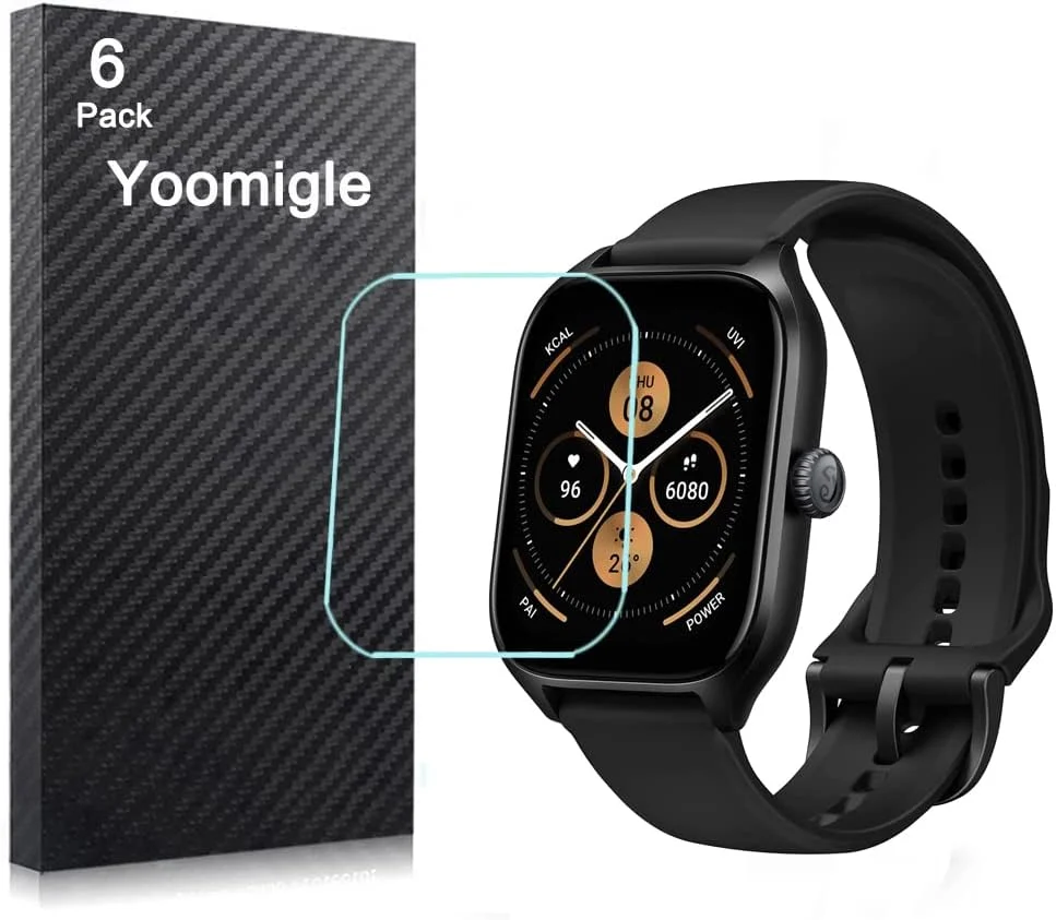 محافظ صفحه نمایش یومیگل سازگار با آمازفیت GTS 4، بسته 6 عددی، فیلم محافظ صفحه نمایش ساعت هوشمند آمازفیت GTS4، پوشش محافظ صفحه نمایش شفاف HD ضد خش و ضد اثر انگشت