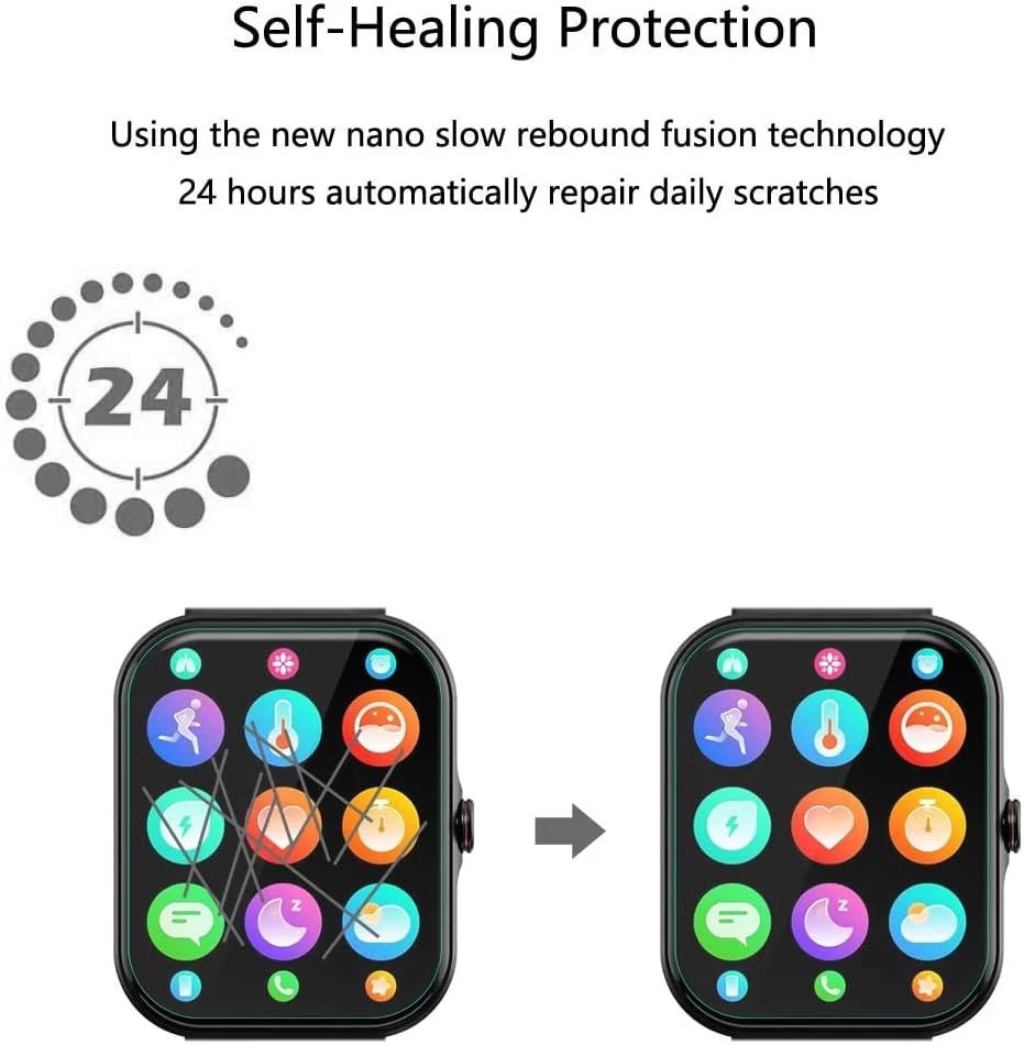 محافظ صفحه نمایش Futanwei برای ساعت هوشمند yobone A230، 1.91 اینچ [بسته 3 عددی]، فیلم PET نرم و شفاف HD، [ضد اثر انگشت]، [ضد خش]، [بدون حباب]، سازگار با ساعت هوشمند yobone A230 ردیاب تناسب اندام