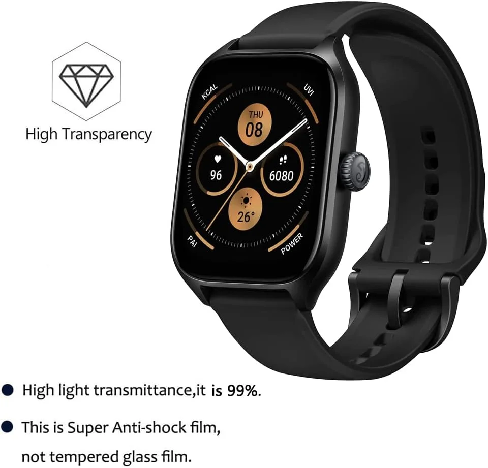 محافظ صفحه نمایش یومیگل سازگار با آمازفیت GTS 4، بسته 6 عددی، فیلم محافظ صفحه نمایش ساعت هوشمند آمازفیت GTS4، پوشش محافظ صفحه نمایش شفاف HD ضد خش و ضد اثر انگشت محافظ صفحه نمایش یومیگل سازگار با آمازفیت GTS 4، بسته 6 عددی، فیلم محافظ صفحه نمایش ساعت هوشمند آمازفیت GTS4، پوشش محافظ صفحه نمایش شفاف HD ضد خش و ضد اثر انگشت