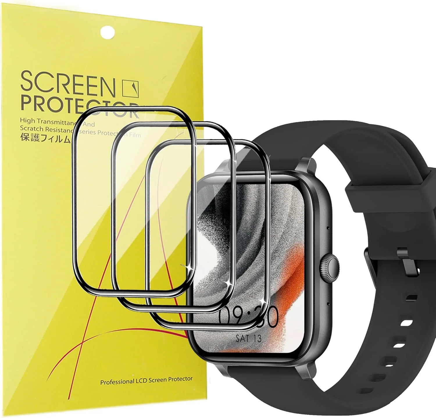 محافظ صفحه نمایش سازگار با ساعت هوشمند ASWEE مردانه و زنانه، Blueshaweu [بسته 3 عددی] محافظ صفحه نمایش PET با پوشش کامل سه بعدی سازگار با ساعت هوشمند ASWEE 1.83 اینچی HD / ASWEE P6 ساعت هوشمند 1.83 اینچی