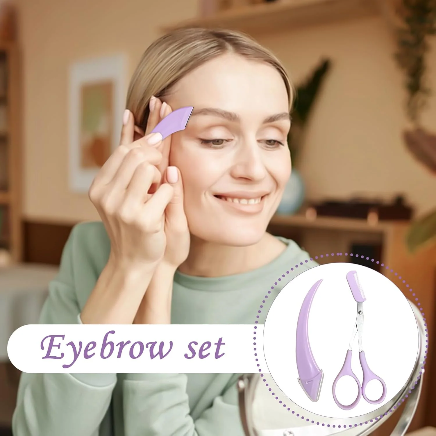 قیچی ابرو - شانه ابرو حرفه ای - ابزار آرایشی برای مسافرت، حمام منزل، اسپا، آرایش روزانه قیچی ابرو - شانه ابرو حرفه ای - ابزار آرایشی برای مسافرت، حمام منزل، اسپا، آرایش روزانه