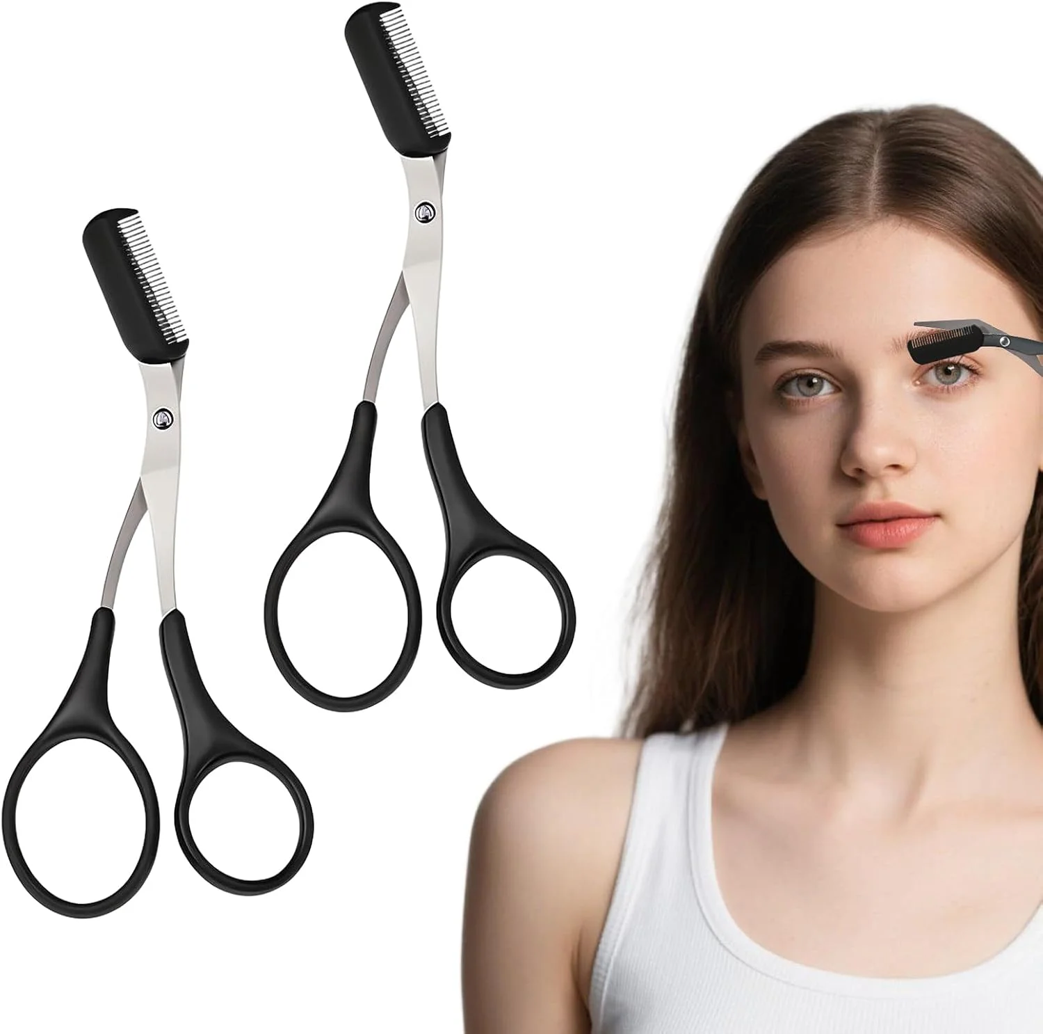 بسته 2 عددی قیچی ابرو، قیچی ابرو زنانه، قیچی ابرو حرفه ای، موزن ابرو، قیچی ابرو شانه دار، موزن دقیق برای آقایان و بانوان بسته 2 عددی قیچی ابرو، قیچی ابرو زنانه، قیچی ابرو حرفه ای، موزن ابرو، قیچی ابرو شانه دار، موزن دقیق برای آقایان و بانوان