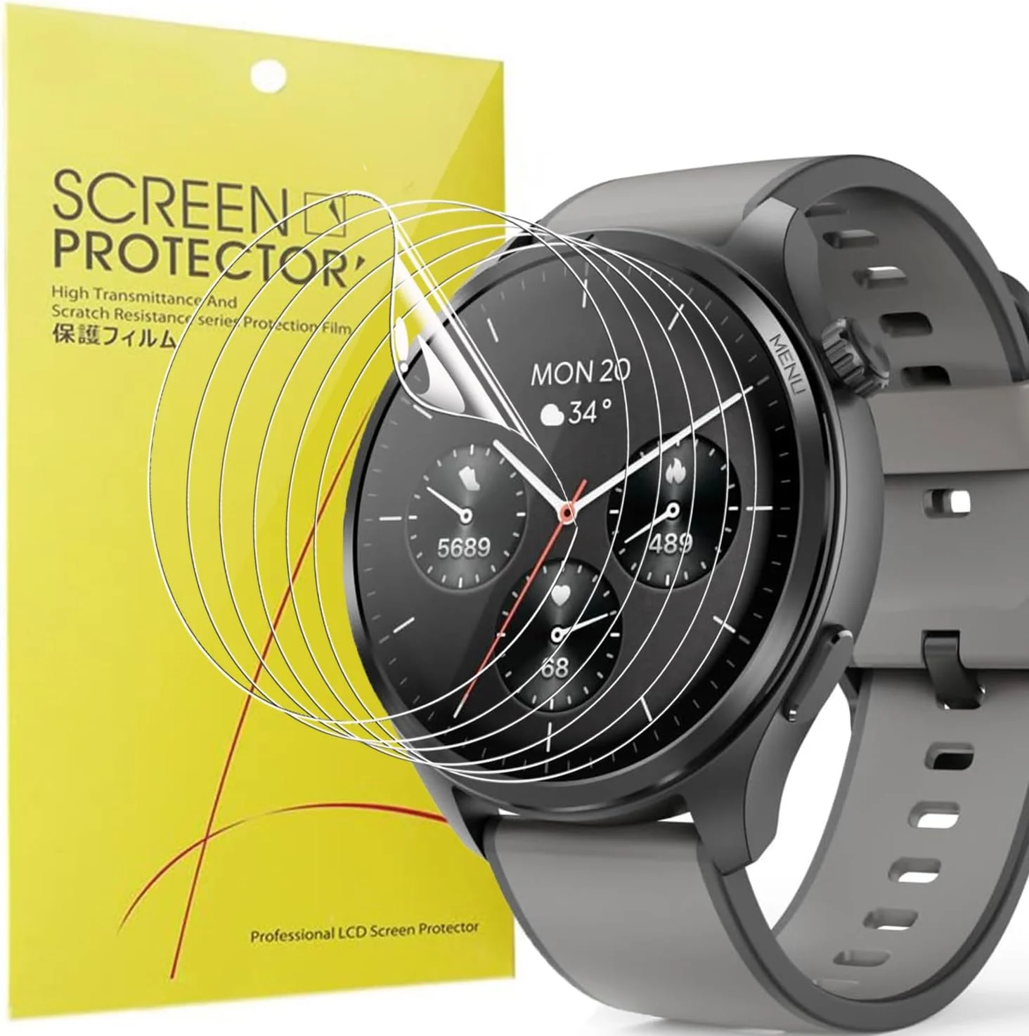 محافظ صفحه نمایش Blueshaweu سازگار با ساعت هوشمند Hama 1.43 اینچی 9000، محافظ صفحه نمایش TPU شفاف و انعطاف پذیر HD [بسته 6 عددی] سازگار با ساعت هوشمند Hama 9000 (شفاف)