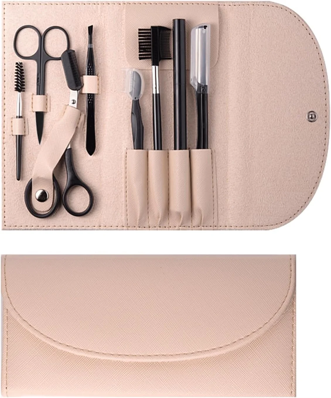 ست فرم دهنده ابرو 8 در 1، ست مرتب کننده و حالت دهنده ابرو، ست ابزار مژه برای زنان، شامل قیچی ابرو، تیغ ابرو، مداد ابرو، شانه مژه، موچین، ابزار آرایش مژه و ابزار جدا کننده مژه ست فرم دهنده ابرو 8 در 1، ست مرتب کننده و حالت دهنده ابرو، ست ابزار مژه برای زنان، شامل قیچی ابرو، تیغ ابرو، مداد ابرو، شانه مژه، موچین، ابزار آرایش مژه و ابزار جدا کننده مژه