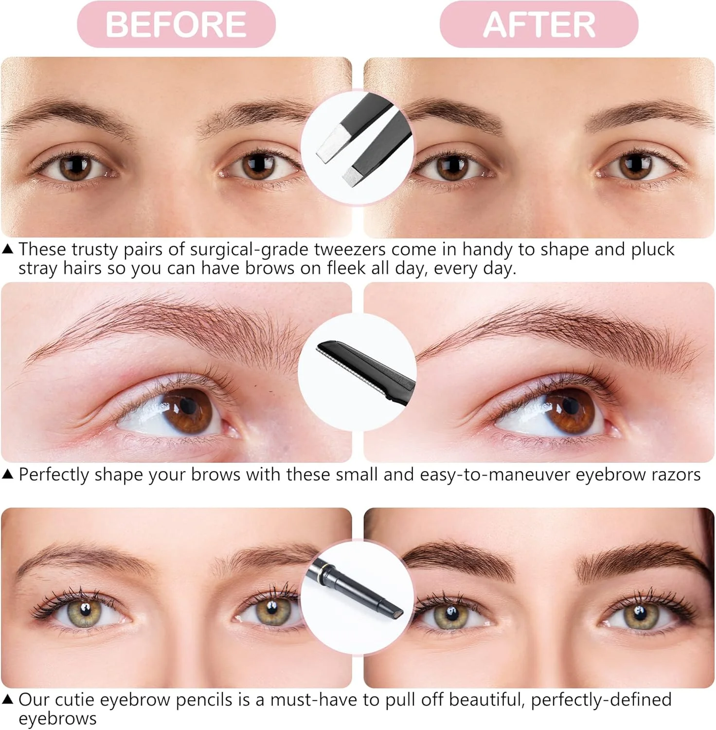 ست کامل ابرو استودیو اکسکوئیزیت - 8 در 1 - شامل 4 عدد موچین - حالت دهنده - چند منظوره - تیغ، برس و شانه، مداد، قیچی در کیف محافظ دار ست کامل ابرو استودیو اکسکوئیزیت - 8 در 1 - شامل 4 عدد موچین - حالت دهنده - چند منظوره - تیغ، برس و شانه، مداد، قیچی در کیف محافظ دار