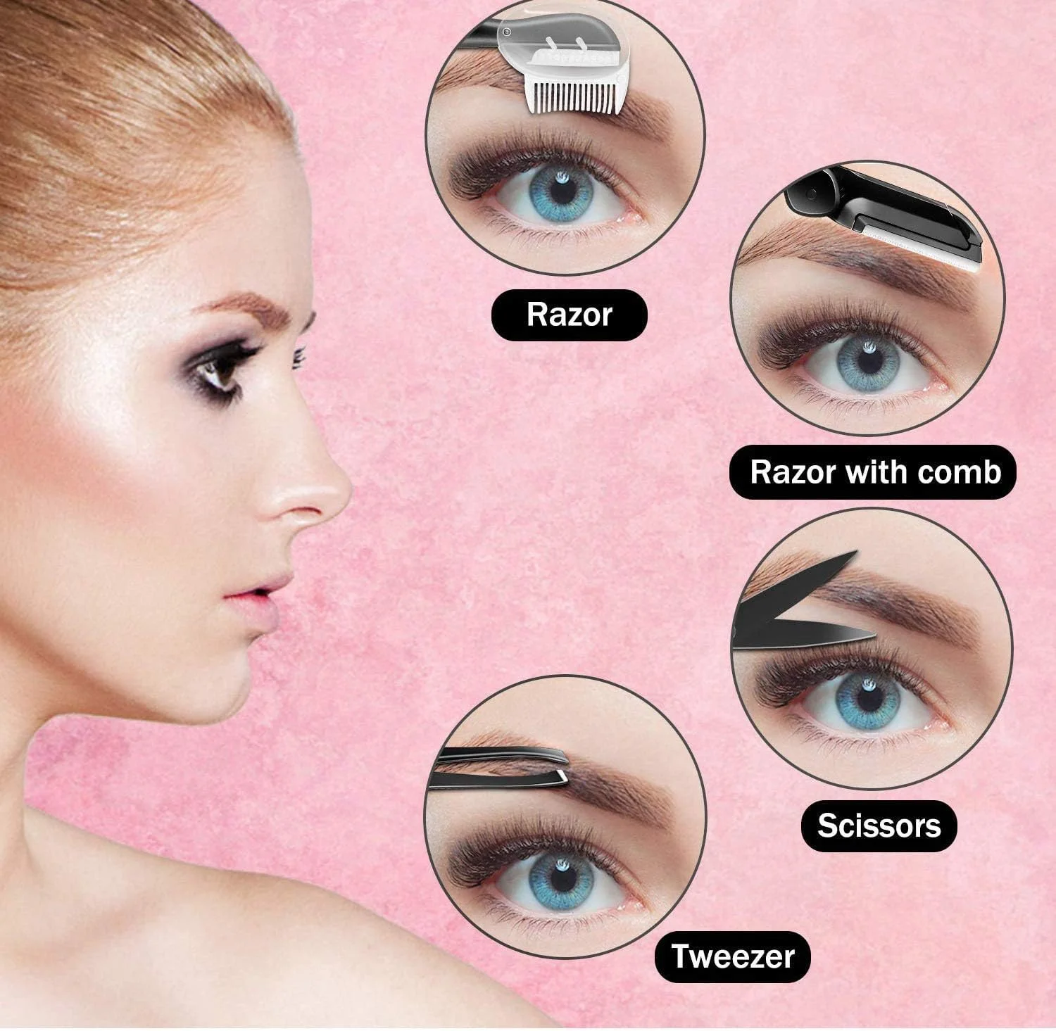 ست ابرو، ابزار لایه برداری و درماپلنینگ چند منظوره، ست های صورت برای زنان و دختران، ست آرایش ابرو (9 در 1) ست ابرو، ابزار لایه برداری و درماپلنینگ چند منظوره، ست های صورت برای زنان و دختران، ست آرایش ابرو (9 در 1)