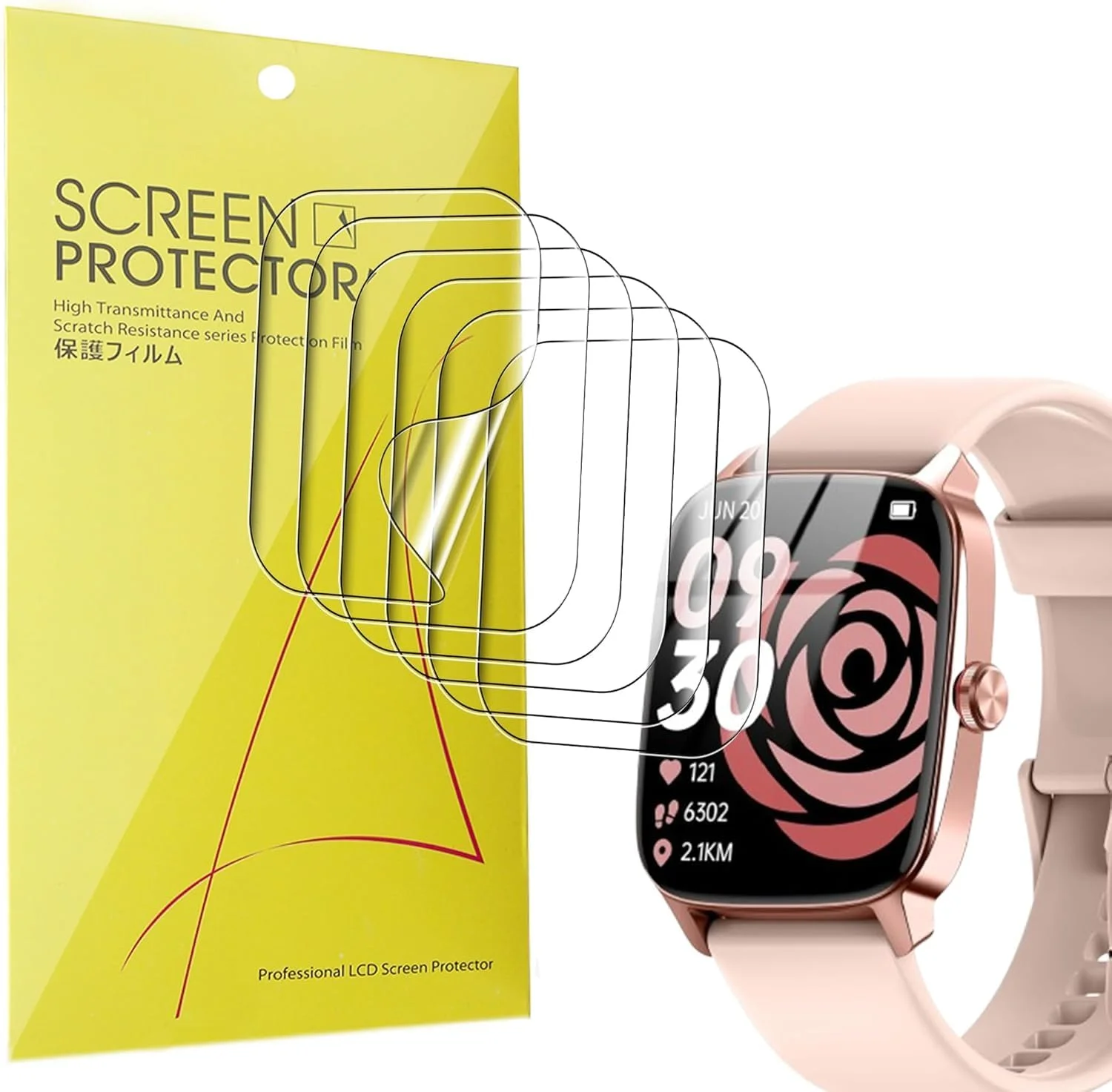 محافظ صفحه نمایش ساعت هوشمند Blueshaweu سازگار با IDW28، [بسته 6 عددی] فیلم شفاف TPU با پوشش کامل سازگار با ساعت هوشمند SOUYIE IDW28، SAIKATI IDW28 (بسته 6 عددی)