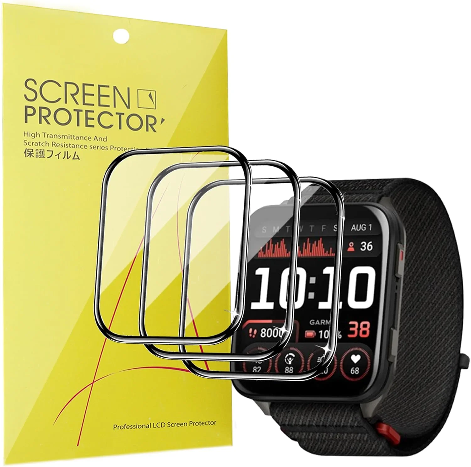 محافظ صفحه نمایش ساعت هوشمند گارمین ونو ایکس 1، بسته 3 عددی، پوشش کامل