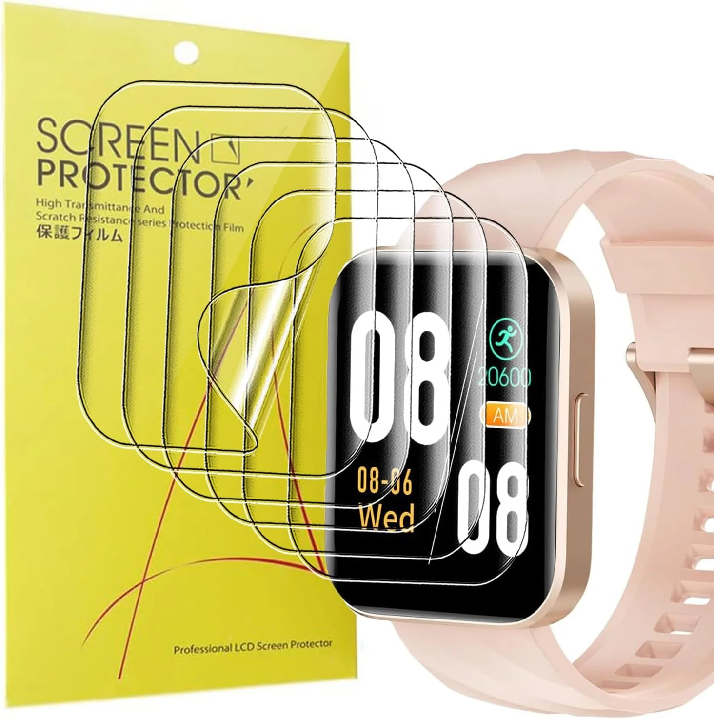 محافظ صفحه نمایش Blueshaweu سازگار با ساعت هوشمند Ruimen 1.85 اینچی D1، محافظ صفحه نمایش TPU شفاف و انعطاف پذیر HD [بسته 6 عددی] برای ساعت هوشمند Ruimen D1 (شفاف)