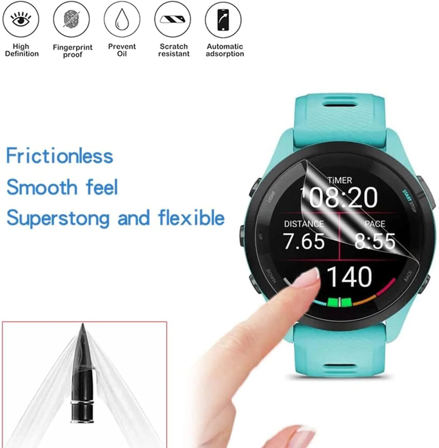 محافظ صفحه نمایش Blueshaweu سازگار با Garmin Forerunner 265S، بسته 6 عددی فیلم شفاف TPU با پوشش کامل، محافظ صفحه نمایش ساعت هوشمند محافظ صفحه نمایش Blueshaweu سازگار با Garmin Forerunner 265S، بسته 6 عددی فیلم شفاف TPU با پوشش کامل، محافظ صفحه نمایش ساعت هوشمند