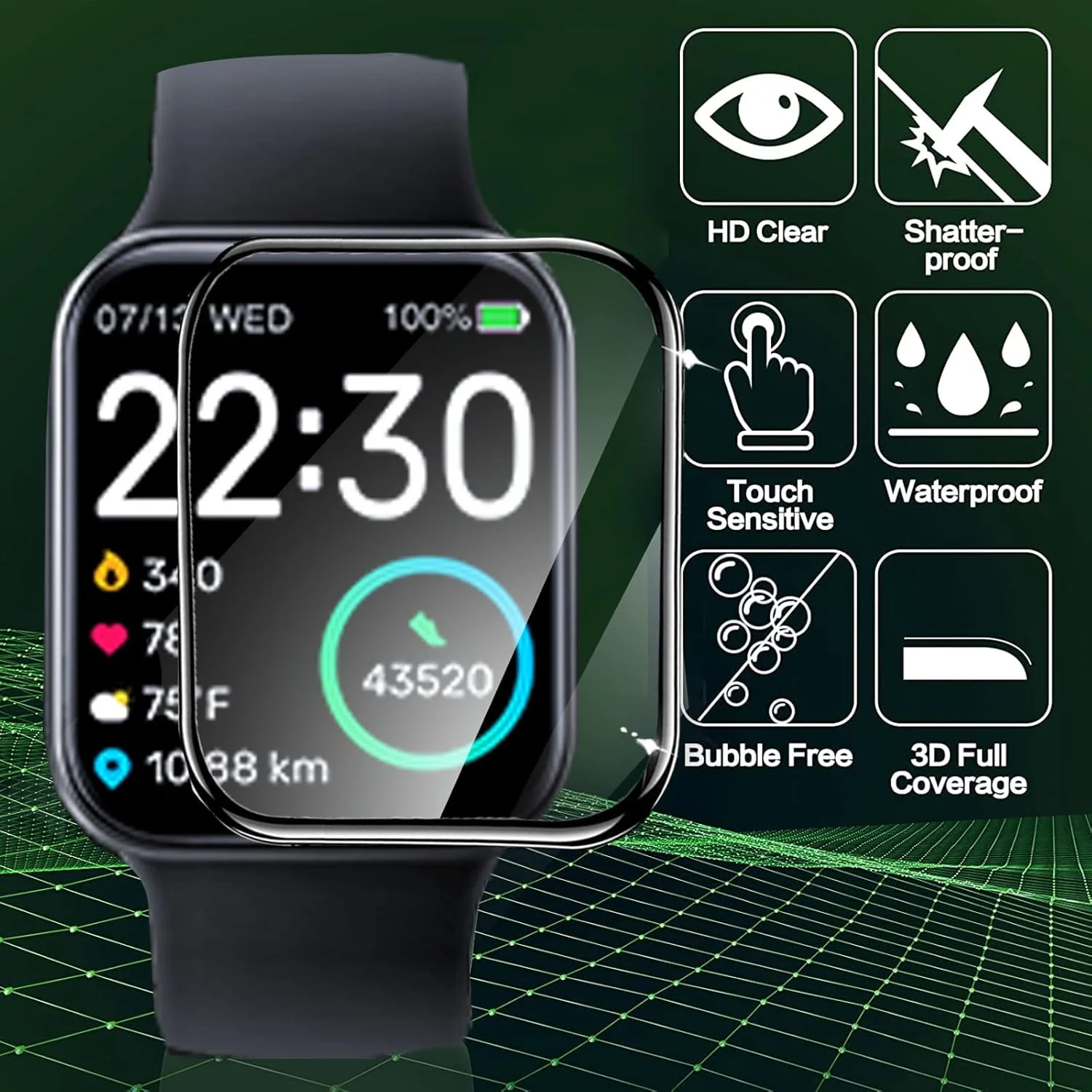 محافظ صفحه نمایش Blueshaweu سازگار با ساعت هوشمند Aptkdoe P66D، محافظ صفحه نمایش برای ساعت هوشمند Aptkdoe P66D/Ddidbi P66D 1.85 اینچی، محافظ صفحه نمایش HD با پوشش کامل سه بعدی (3 عدد) محافظ صفحه نمایش Blueshaweu سازگار با ساعت هوشمند Aptkdoe P66D، محافظ صفحه نمایش برای ساعت هوشمند Aptkdoe P66D/Ddidbi P66D 1.85 اینچی، محافظ صفحه نمایش HD با پوشش کامل سه بعدی (3 عدد)