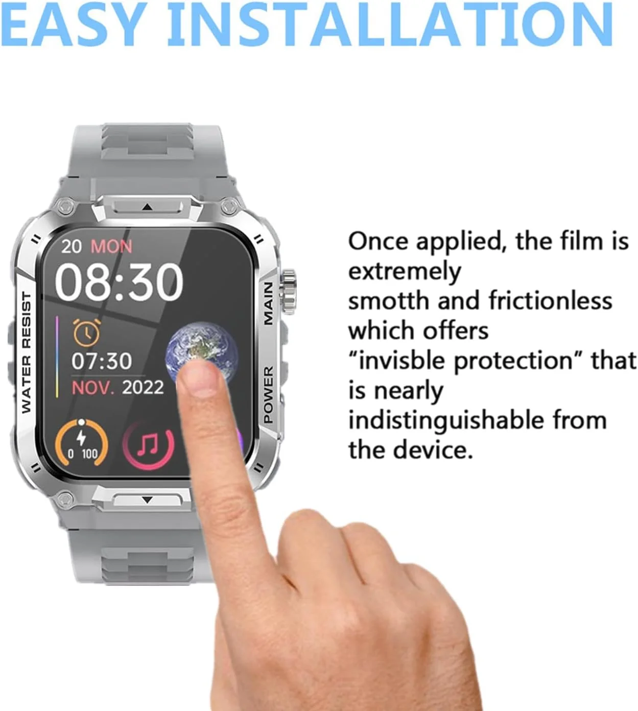 محافظ صفحه نمایش Aemus سازگار با ساعت هوشمند نظامی Hvlgmrc 1.96 اینچ (بسته 6 عددی) سازگار با محافظ صفحه نمایش ساعت هوشمند MASVVPI، Azgqswr، Ypaddbu P66