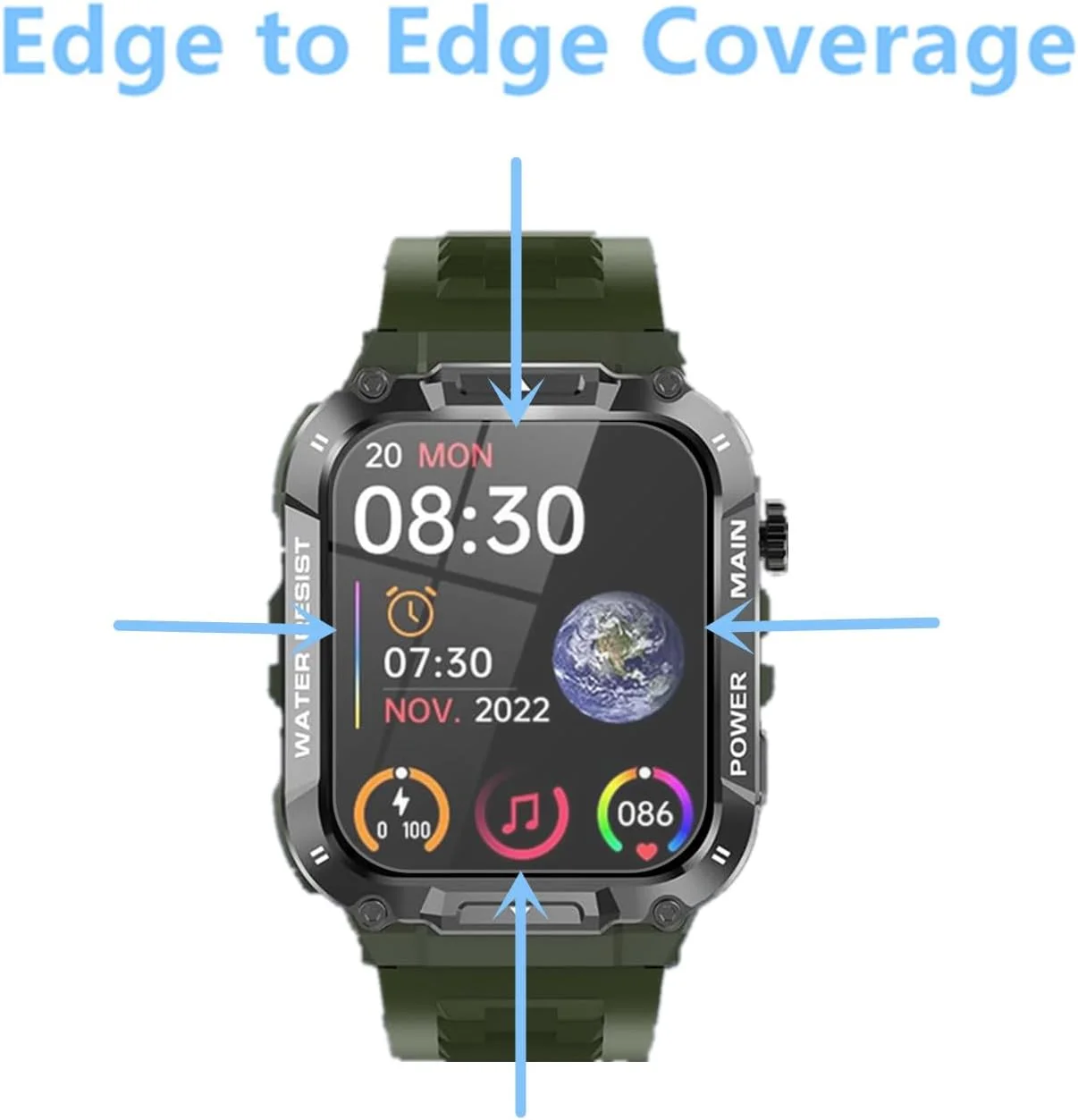 محافظ صفحه نمایش Aemus سازگار با ساعت هوشمند نظامی Hvlgmrc 1.96 اینچ (بسته 6 عددی) سازگار با محافظ صفحه نمایش ساعت هوشمند MASVVPI، Azgqswr، Ypaddbu P66