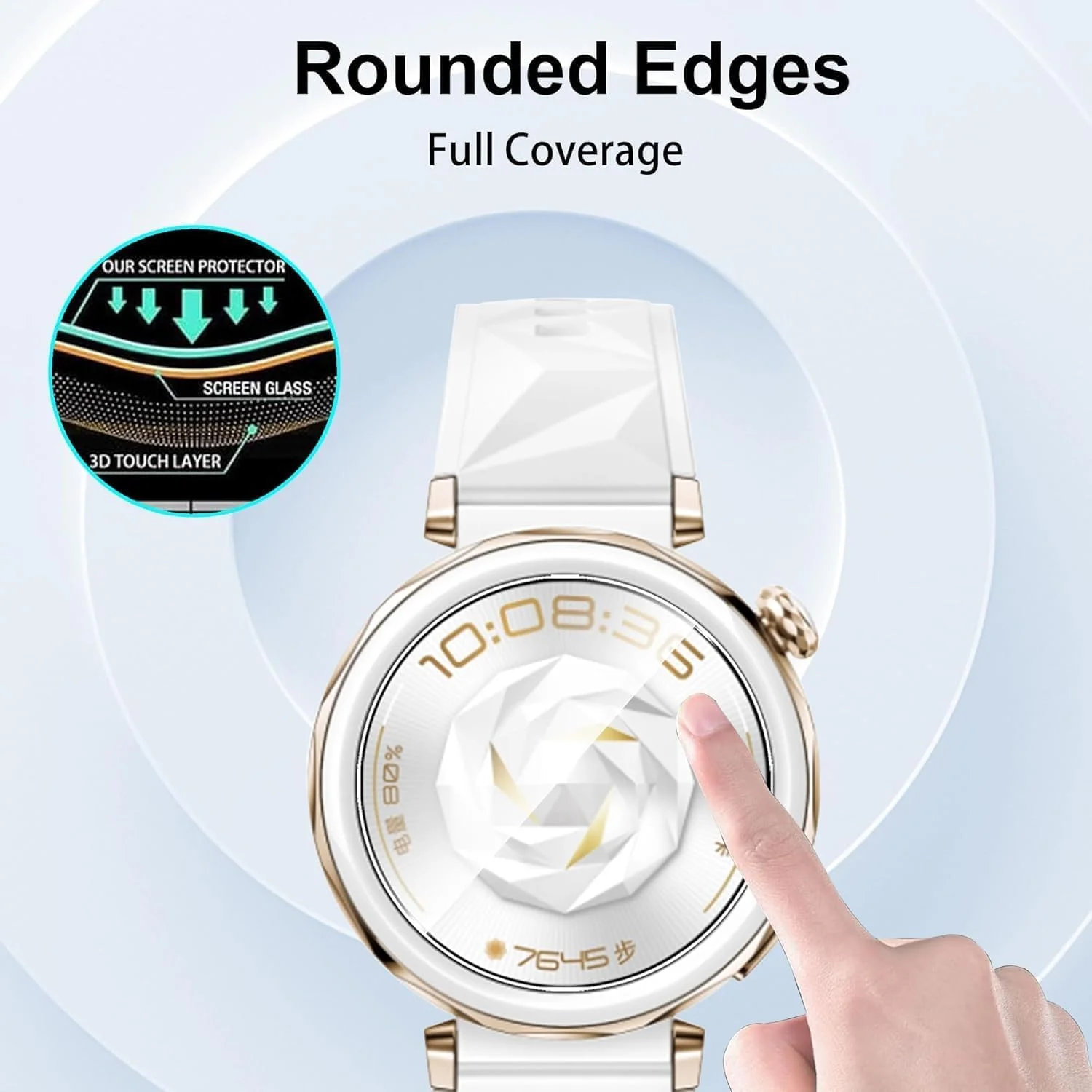 محافظ صفحه نمایش پریمیوم Aputue، مجموعه 3 عددی برای WATCH GT 5/GT 5 Pro 42mm، شیشه حرارت دیده 9H، نصب بدون حباب، محافظ صفحه نمایش HD شفاف و فوق العاده نازک