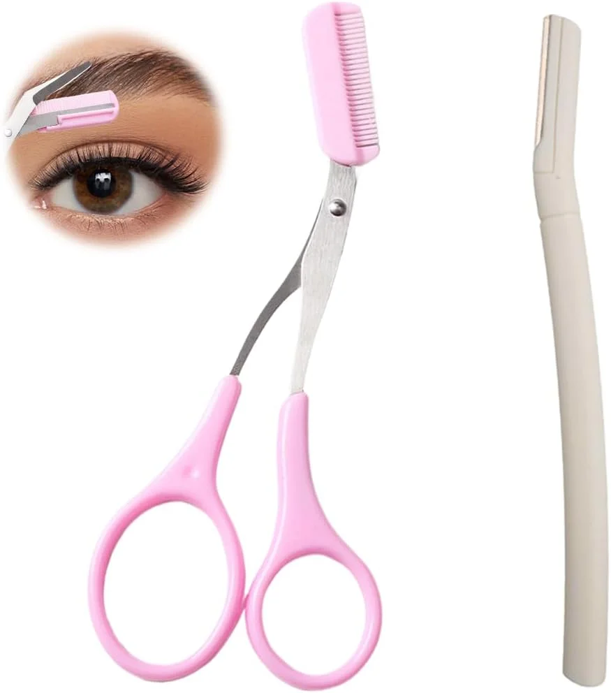 قیچی ابرو EAVUYIS به همراه شانه، بسته 2 عددی تیغ ابرو، قیچی ابرو برای کوتاه کردن ابرو و مژه، مناسب خانم ها و آقایان (صورتی) قیچی ابرو EAVUYIS به همراه شانه، بسته 2 عددی تیغ ابرو، قیچی ابرو برای کوتاه کردن ابرو و مژه، مناسب خانم ها و آقایان (صورتی)