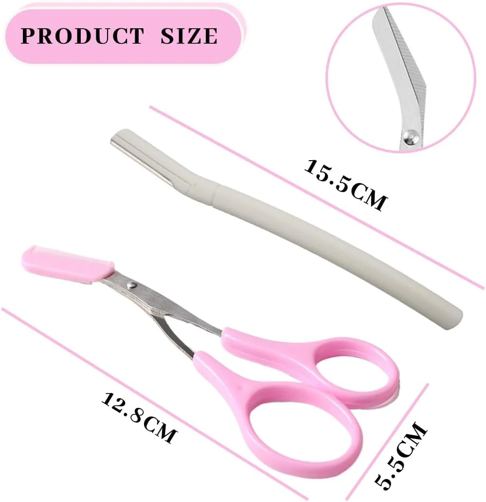 قیچی ابرو EAVUYIS به همراه شانه، بسته 2 عددی تیغ ابرو، قیچی ابرو برای کوتاه کردن ابرو و مژه، مناسب خانم ها و آقایان (صورتی) قیچی ابرو EAVUYIS به همراه شانه، بسته 2 عددی تیغ ابرو، قیچی ابرو برای کوتاه کردن ابرو و مژه، مناسب خانم ها و آقایان (صورتی)