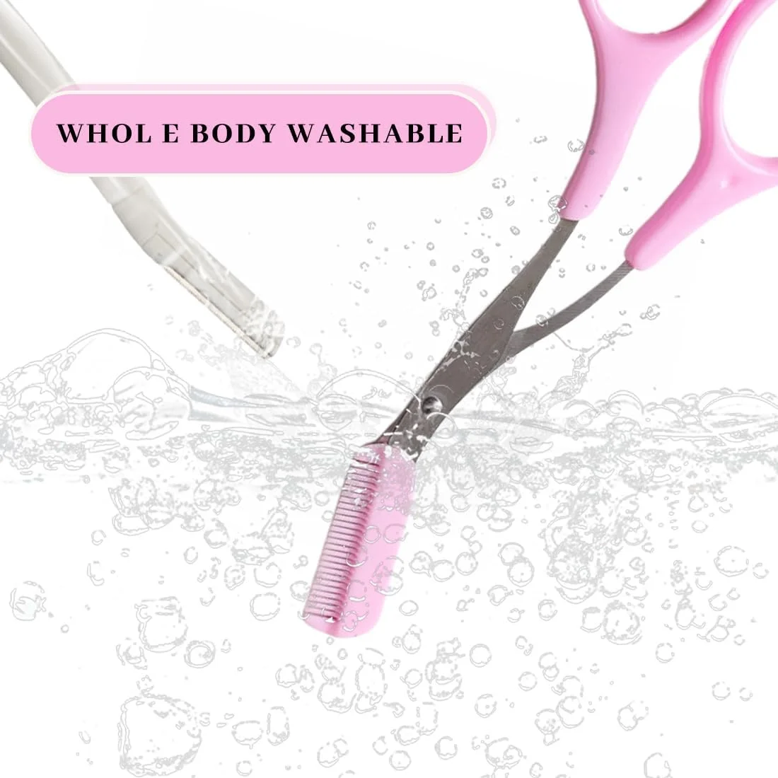 قیچی ابرو EAVUYIS به همراه شانه، بسته 2 عددی تیغ ابرو، قیچی ابرو برای کوتاه کردن ابرو و مژه، مناسب خانم ها و آقایان (صورتی) قیچی ابرو EAVUYIS به همراه شانه، بسته 2 عددی تیغ ابرو، قیچی ابرو برای کوتاه کردن ابرو و مژه، مناسب خانم ها و آقایان (صورتی)