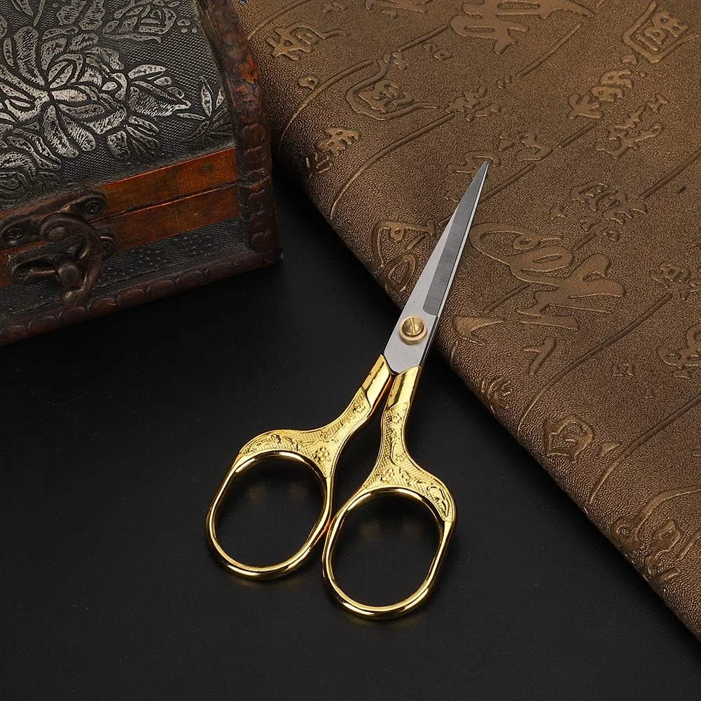 قیچی خیاطی قدیمی Tnfeeon، قیچی گلدوزی برای خیاطی، گلدوزی، کارهای هنری خانگی، استفاده روزمره (طلایی) قیچی خیاطی قدیمی Tnfeeon، قیچی گلدوزی برای خیاطی، گلدوزی، کارهای هنری خانگی، استفاده روزمره (طلایی)