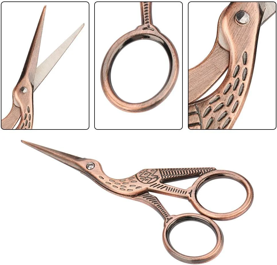 قیچی استیل ضد زنگ طرح قدیمی Tnfeeon، مدل درنا، ابزار آرایش مو و ابرو، کاربردی، طراحی قابل حمل، اندازه جمع و جور برای مصارف خانگی قیچی استیل ضد زنگ طرح قدیمی Tnfeeon، مدل درنا، ابزار آرایش مو و ابرو، کاربردی، طراحی قابل حمل، اندازه جمع و جور برای مصارف خانگی