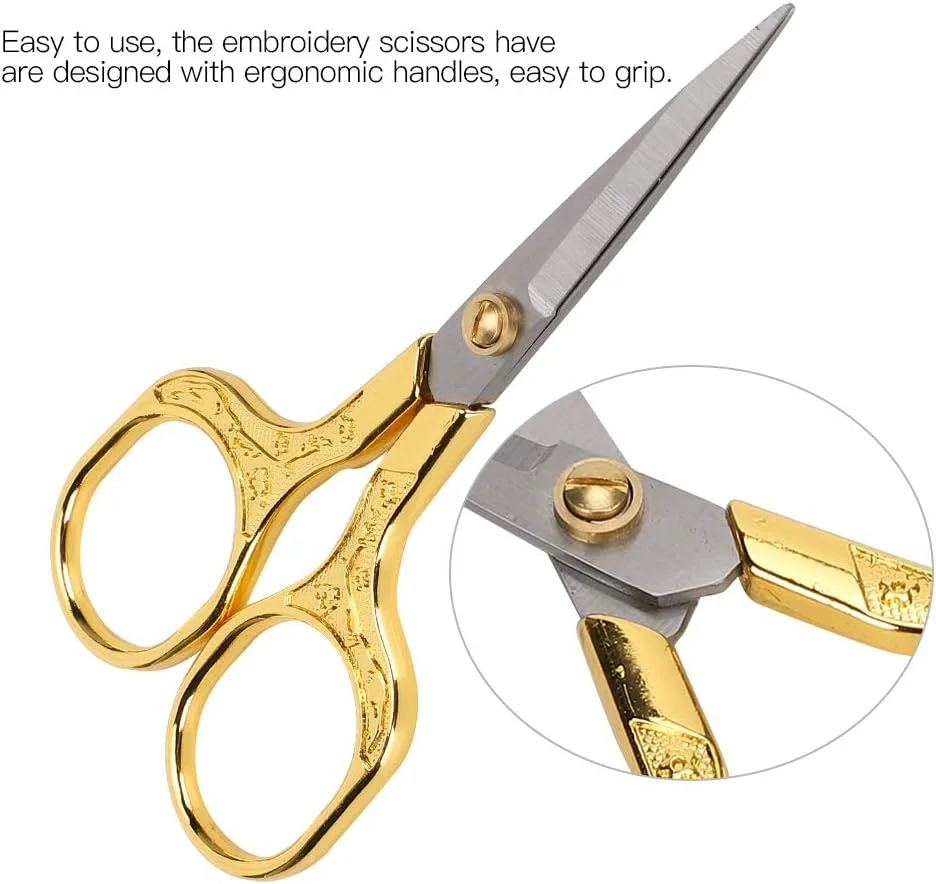 قیچی خیاطی قدیمی Tnfeeon، قیچی گلدوزی برای خیاطی، گلدوزی، کارهای هنری خانگی، استفاده روزمره (طلایی) قیچی خیاطی قدیمی Tnfeeon، قیچی گلدوزی برای خیاطی، گلدوزی، کارهای هنری خانگی، استفاده روزمره (طلایی)