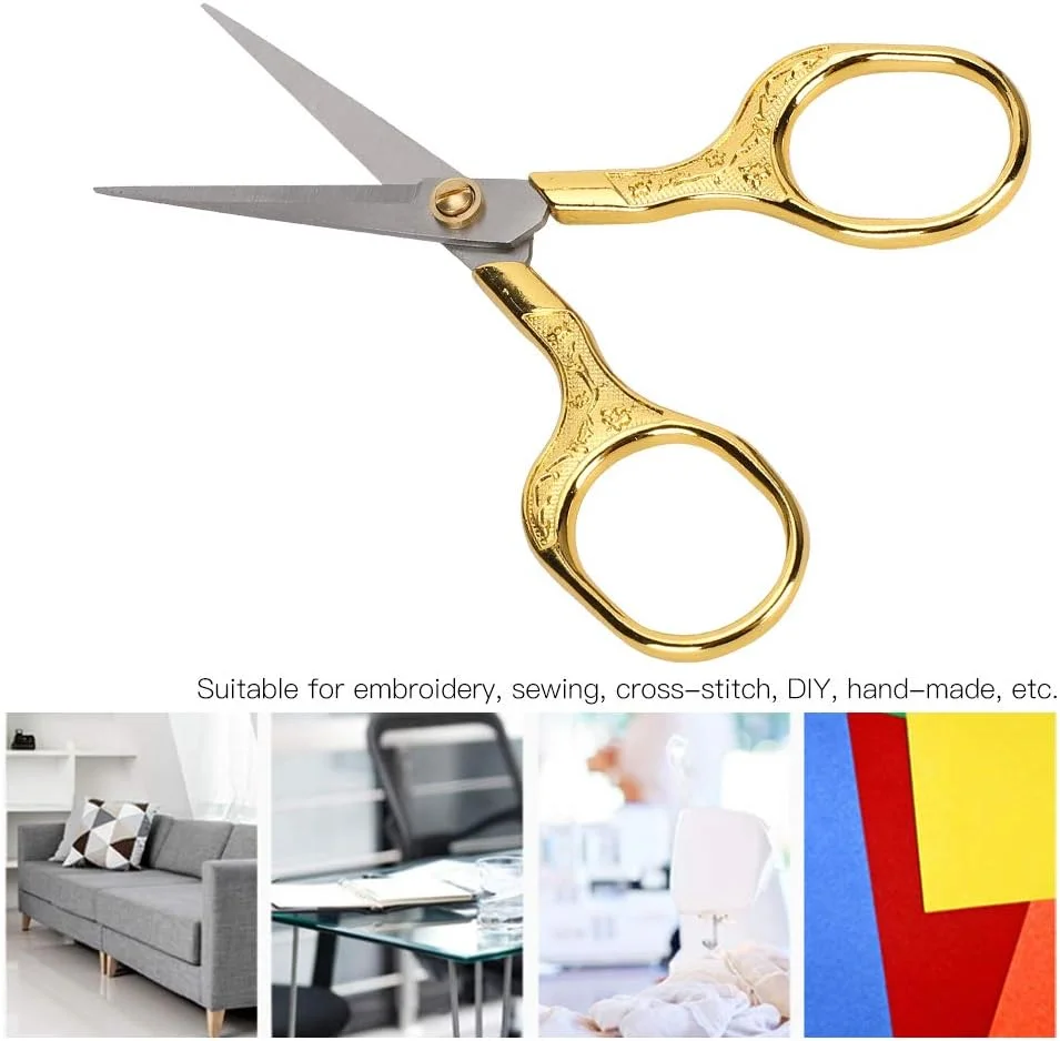 قیچی خیاطی قدیمی Tnfeeon، قیچی گلدوزی برای خیاطی، گلدوزی، کارهای هنری خانگی، استفاده روزمره (طلایی) قیچی خیاطی قدیمی Tnfeeon، قیچی گلدوزی برای خیاطی، گلدوزی، کارهای هنری خانگی، استفاده روزمره (طلایی)