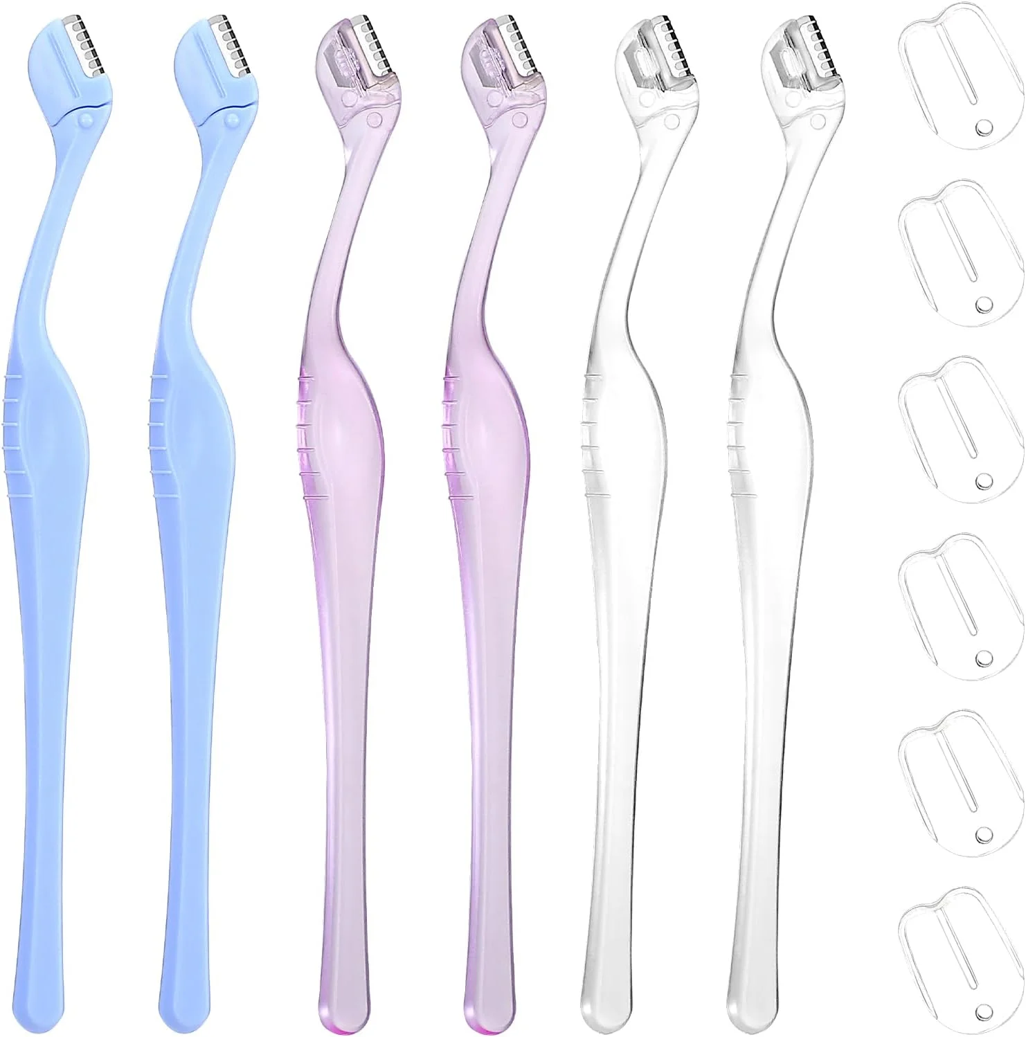 تیغ ابرو 6 عددی، تیغ ابرو مینی، تیغ صورت 13 سانتی متری برای زنان، تیغ های مینی با درپوش ایمنی برای مراقبت از صورت و آرایش (چند رنگ) تیغ ابرو 6 عددی، تیغ ابرو مینی، تیغ صورت 13 سانتی متری برای زنان، تیغ های مینی با درپوش ایمنی برای مراقبت از صورت و آرایش (چند رنگ)