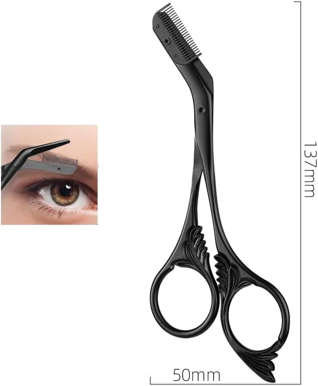 ANBOO Professional Eyebrow Scissors with Comb Stainless Steel Eyebrow Scissors for Women, Safe Eyebrow Trimmer without Skin Injury, Ideal for Men and Women Beginners Beauticians ANBOO Professional Eyebrow Scissors with Comb Stainless Steel Eyebrow Scissors for Women, Safe Eyebrow Trimmer without Skin Injury, Ideal for Men and Women Beginners Beauticians