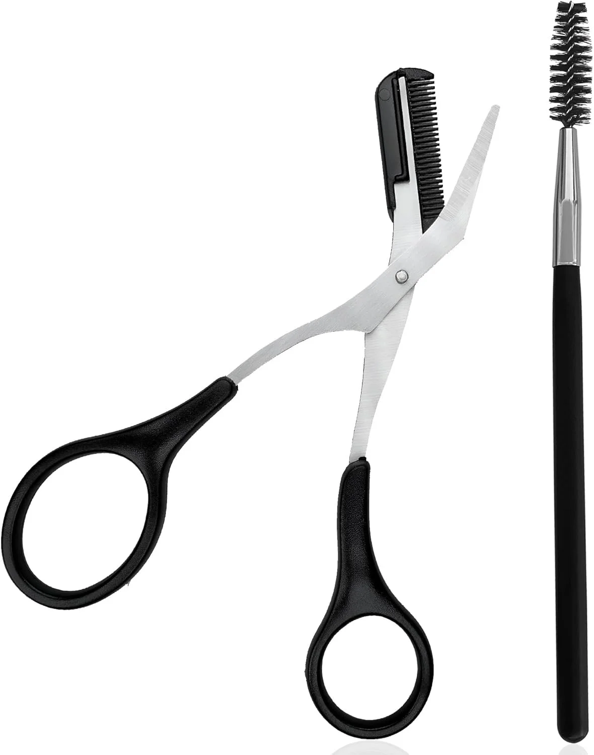 قیچی ابرو GAEVAZ® با شانه جداشدنی + برس برای حالت دادن و فرم دادن به ابروها و مژه ها | پیرایش حرفه ای ابرو در خانه ایده آل برای زنان و مردان (مشکی) قیچی ابرو GAEVAZ® با شانه جداشدنی + برس برای حالت دادن و فرم دادن به ابروها و مژه ها | پیرایش حرفه ای ابرو در خانه ایده آل برای زنان و مردان (مشکی)