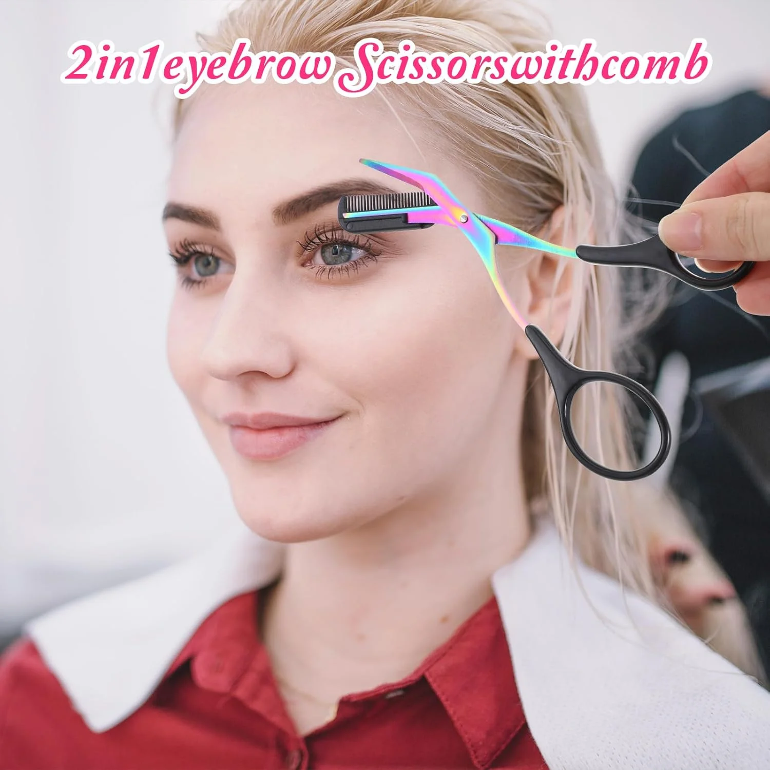 2 PCS Eyebrow Scissors with Comb, Women Brow Scissors Professional, Makeup Eyebrow Scissor with Comb, Grooming Scissor for Women Men, Eye Brow Grooming Tools 2 PCS Eyebrow Scissors with Comb, Women Brow Scissors Professional, Makeup Eyebrow Scissor with Comb, Grooming Scissor for Women Men, Eye Brow Grooming Tools