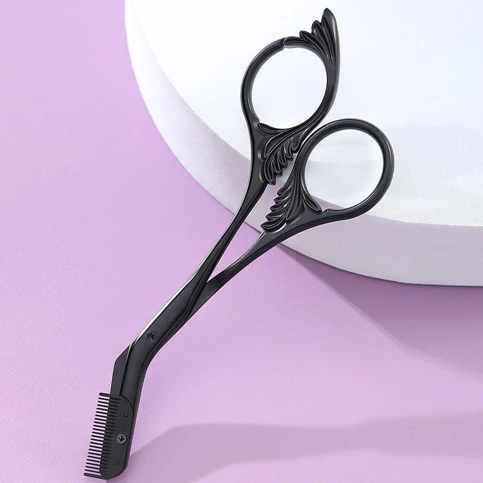 ANBOO Professional Eyebrow Scissors with Comb Stainless Steel Eyebrow Scissors for Women, Safe Eyebrow Trimmer without Skin Injury, Ideal for Men and Women Beginners Beauticians ANBOO Professional Eyebrow Scissors with Comb Stainless Steel Eyebrow Scissors for Women, Safe Eyebrow Trimmer without Skin Injury, Ideal for Men and Women Beginners Beauticians
