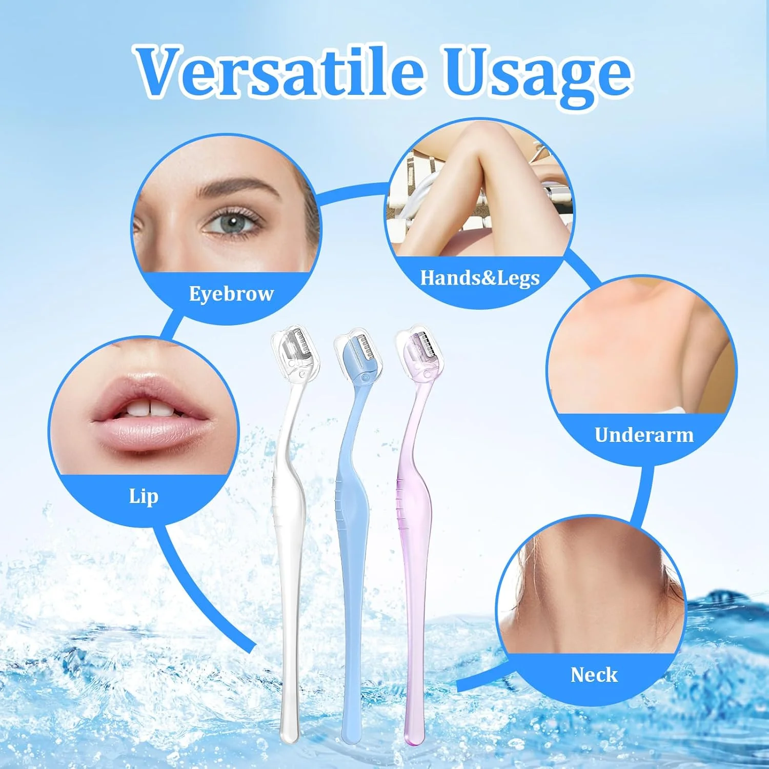 تیغ ابرو 6 عددی، تیغ ابرو مینی، تیغ صورت 13 سانتی متری برای زنان، تیغ های مینی با درپوش ایمنی برای مراقبت از صورت و آرایش (چند رنگ) تیغ ابرو 6 عددی، تیغ ابرو مینی، تیغ صورت 13 سانتی متری برای زنان، تیغ های مینی با درپوش ایمنی برای مراقبت از صورت و آرایش (چند رنگ)