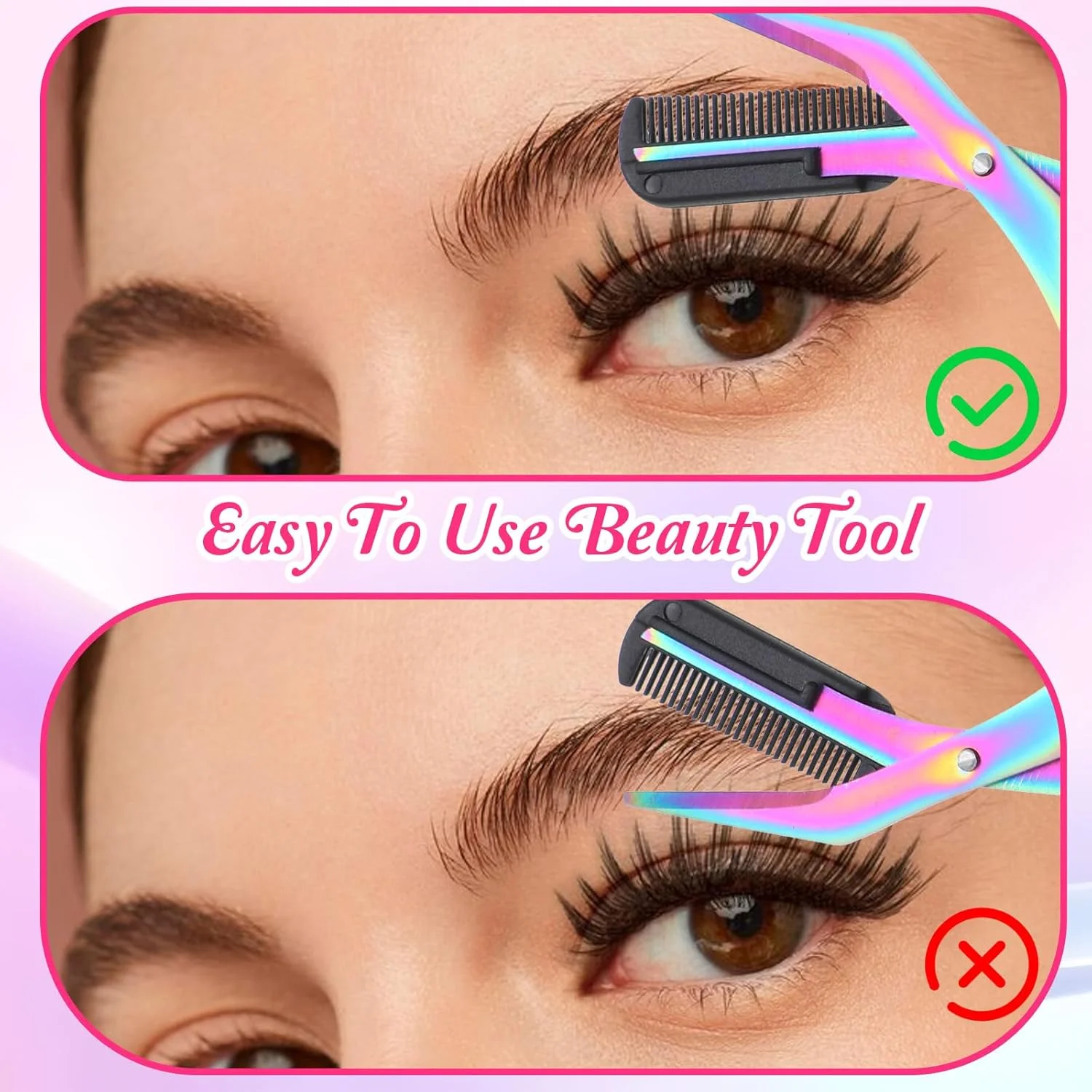 2 PCS Eyebrow Scissors with Comb, Women Brow Scissors Professional, Makeup Eyebrow Scissor with Comb, Grooming Scissor for Women Men, Eye Brow Grooming Tools 2 PCS Eyebrow Scissors with Comb, Women Brow Scissors Professional, Makeup Eyebrow Scissor with Comb, Grooming Scissor for Women Men, Eye Brow Grooming Tools