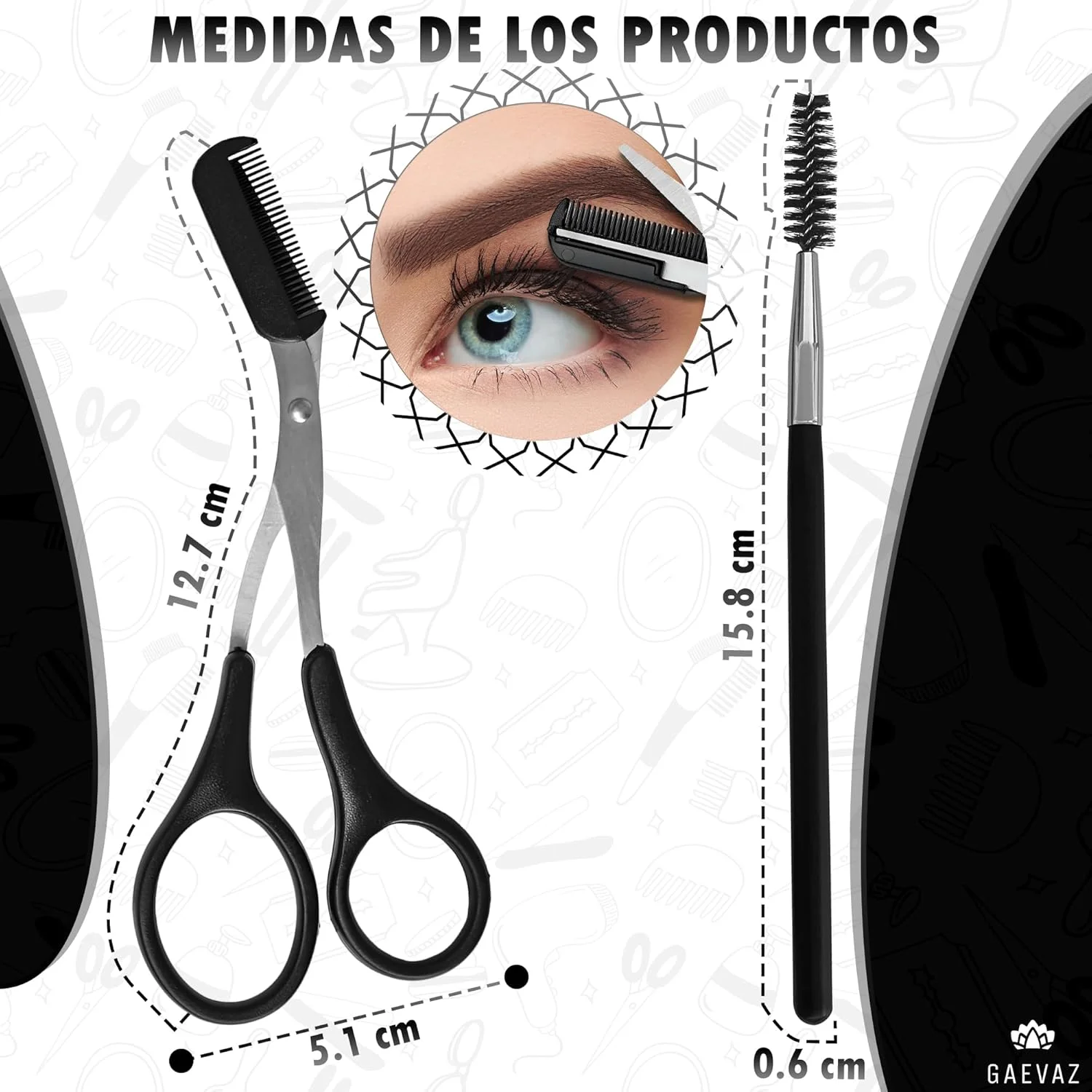 قیچی ابرو GAEVAZ® با شانه جداشدنی + برس برای حالت دادن و فرم دادن به ابروها و مژه ها | پیرایش حرفه ای ابرو در خانه ایده آل برای زنان و مردان (مشکی) قیچی ابرو GAEVAZ® با شانه جداشدنی + برس برای حالت دادن و فرم دادن به ابروها و مژه ها | پیرایش حرفه ای ابرو در خانه ایده آل برای زنان و مردان (مشکی)