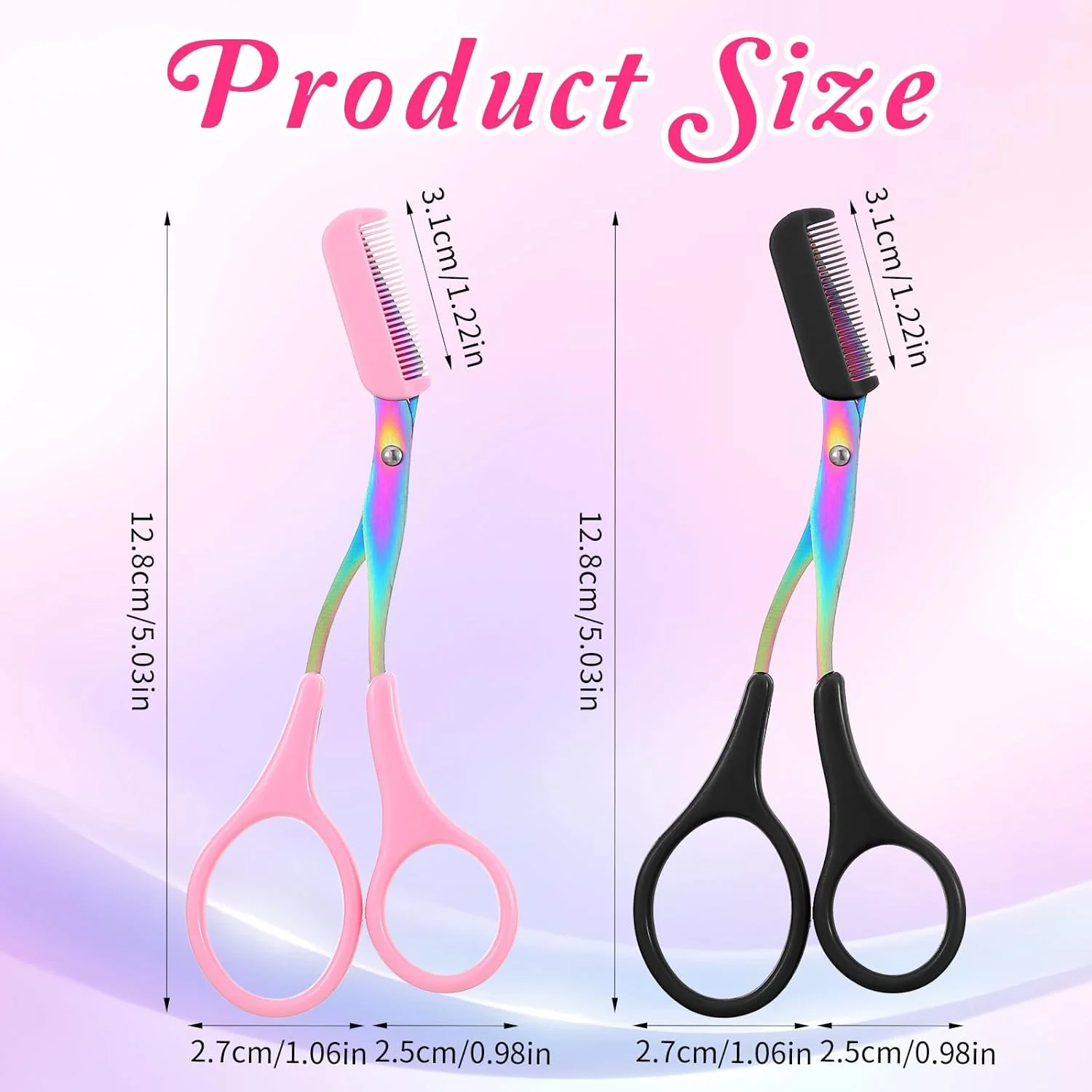 2 PCS Eyebrow Scissors with Comb, Women Brow Scissors Professional, Makeup Eyebrow Scissor with Comb, Grooming Scissor for Women Men, Eye Brow Grooming Tools 2 PCS Eyebrow Scissors with Comb, Women Brow Scissors Professional, Makeup Eyebrow Scissor with Comb, Grooming Scissor for Women Men, Eye Brow Grooming Tools