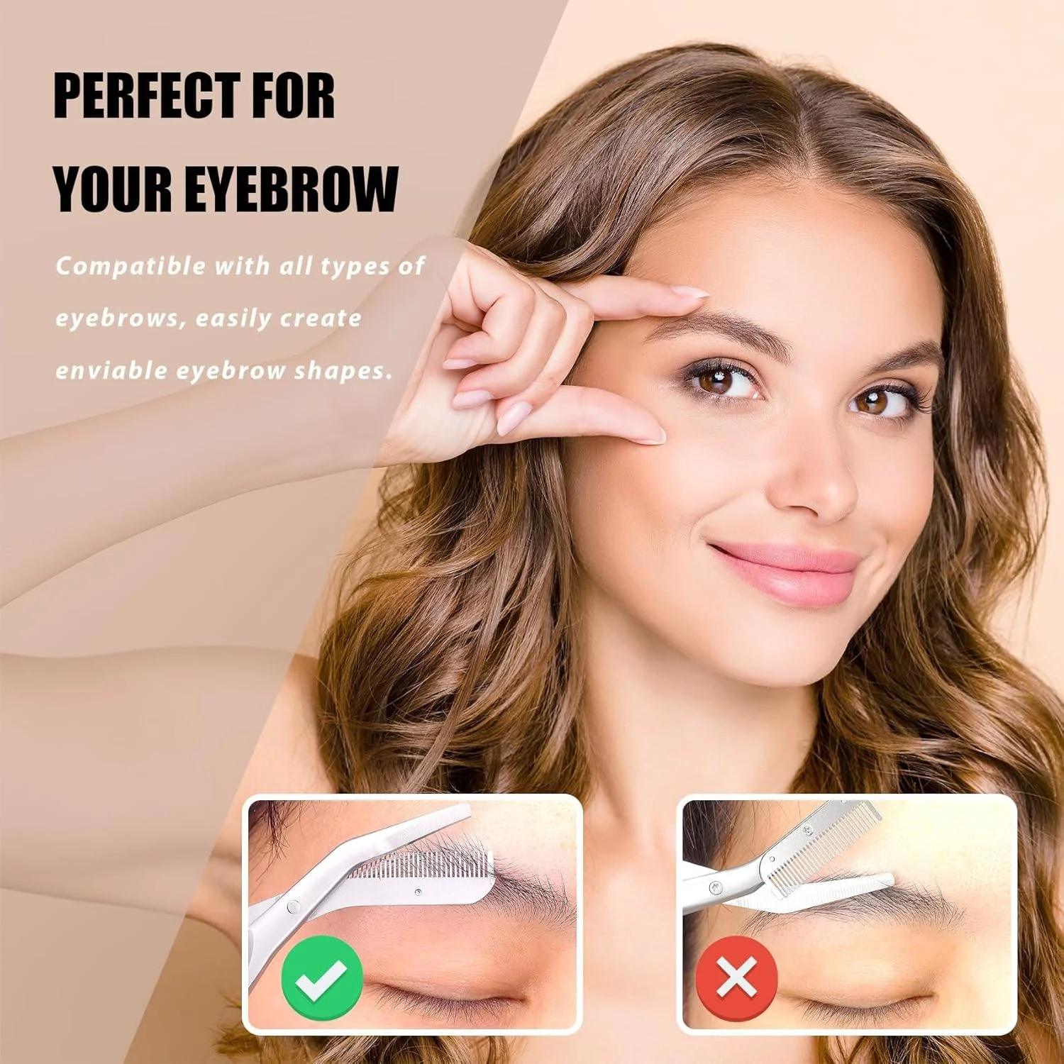 قیچی ابرو دفسدار به همراه شانه، قیچی ابرو با شانه - دسته ارگونومیک، هدیه برای آقایان و بانوان قیچی ابرو دفسدار به همراه شانه، قیچی ابرو با شانه - دسته ارگونومیک، هدیه برای آقایان و بانوان