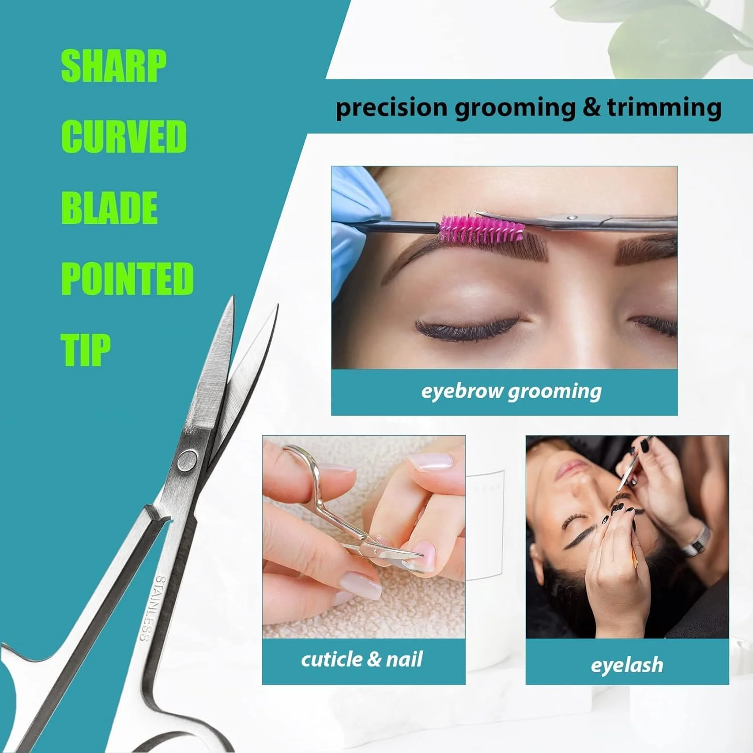 قیچی ابرو کوچک دو عددی چند منظوره - قیچی های فلزی استیل منحنی کوچک برای اصلاح ابرو، مژه، موی بینی، سبیل، ناخن، کاردستی بانوان قیچی ابرو کوچک دو عددی چند منظوره - قیچی های فلزی استیل منحنی کوچک برای اصلاح ابرو، مژه، موی بینی، سبیل، ناخن، کاردستی بانوان