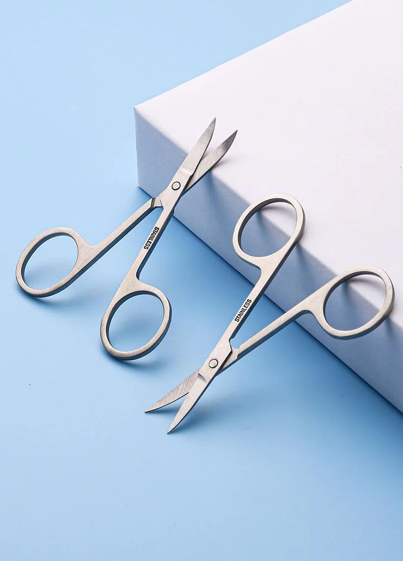 قیچی ابرو کوچک دو عددی چند منظوره - قیچی های فلزی استیل منحنی کوچک برای اصلاح ابرو، مژه، موی بینی، سبیل، ناخن، کاردستی بانوان قیچی ابرو کوچک دو عددی چند منظوره - قیچی های فلزی استیل منحنی کوچک برای اصلاح ابرو، مژه، موی بینی، سبیل، ناخن، کاردستی بانوان