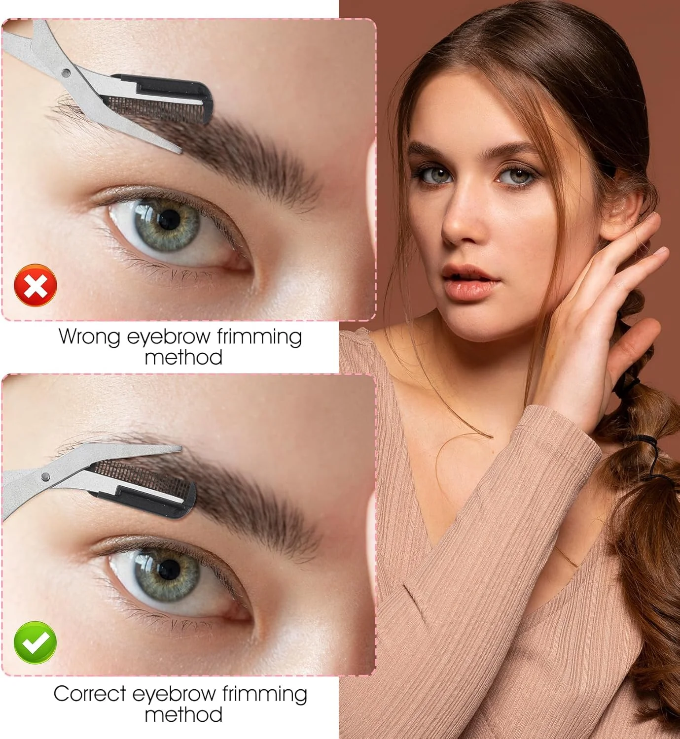 قیچی ابرو زنانه، 2 عدد قیچی اصلاح ابرو به همراه شانه + 2 عدد موچین انحنا دار، ست دقیق برای آقایان و بانوان، ایده آل برای از بین بردن موهای صورت قیچی ابرو زنانه، 2 عدد قیچی اصلاح ابرو به همراه شانه + 2 عدد موچین انحنا دار، ست دقیق برای آقایان و بانوان، ایده آل برای از بین بردن موهای صورت